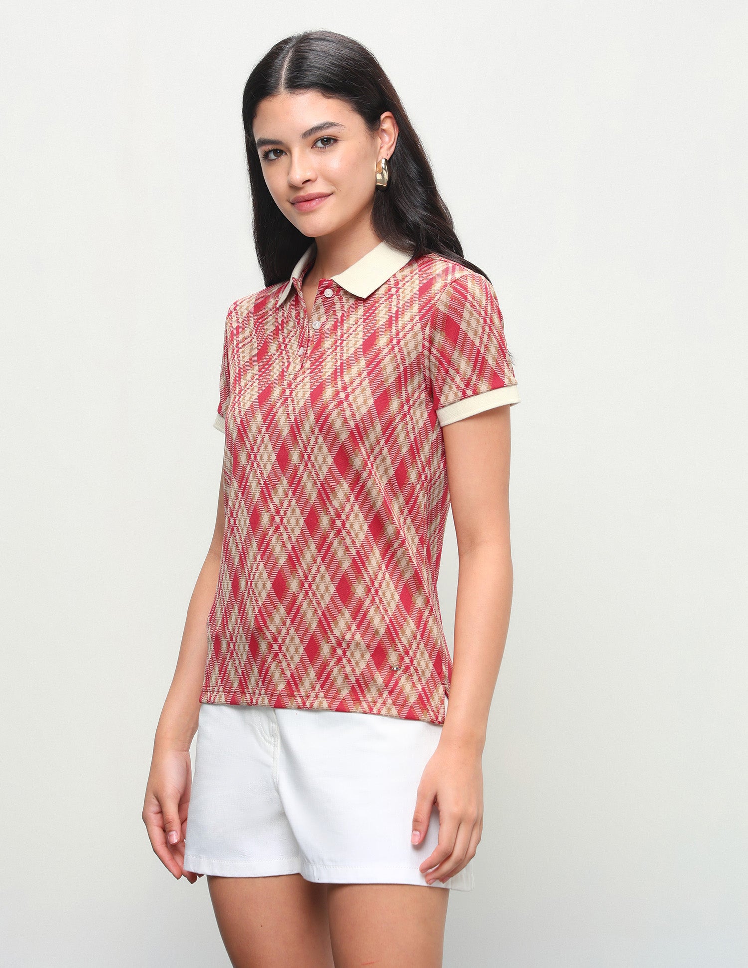 Plaid Checked Regular Fit Polo Shirt Red - U.S. Polo Assn. India | Large