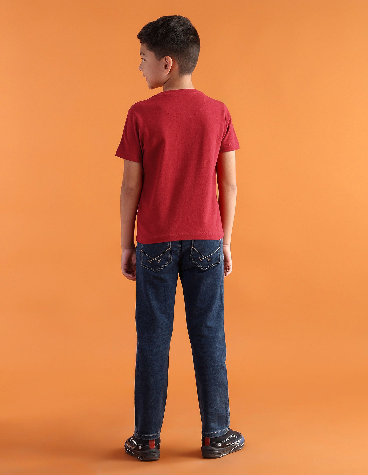 Boys Pure Cotton Regular T-shirt Red - U.S. Polo Assn. India | Large