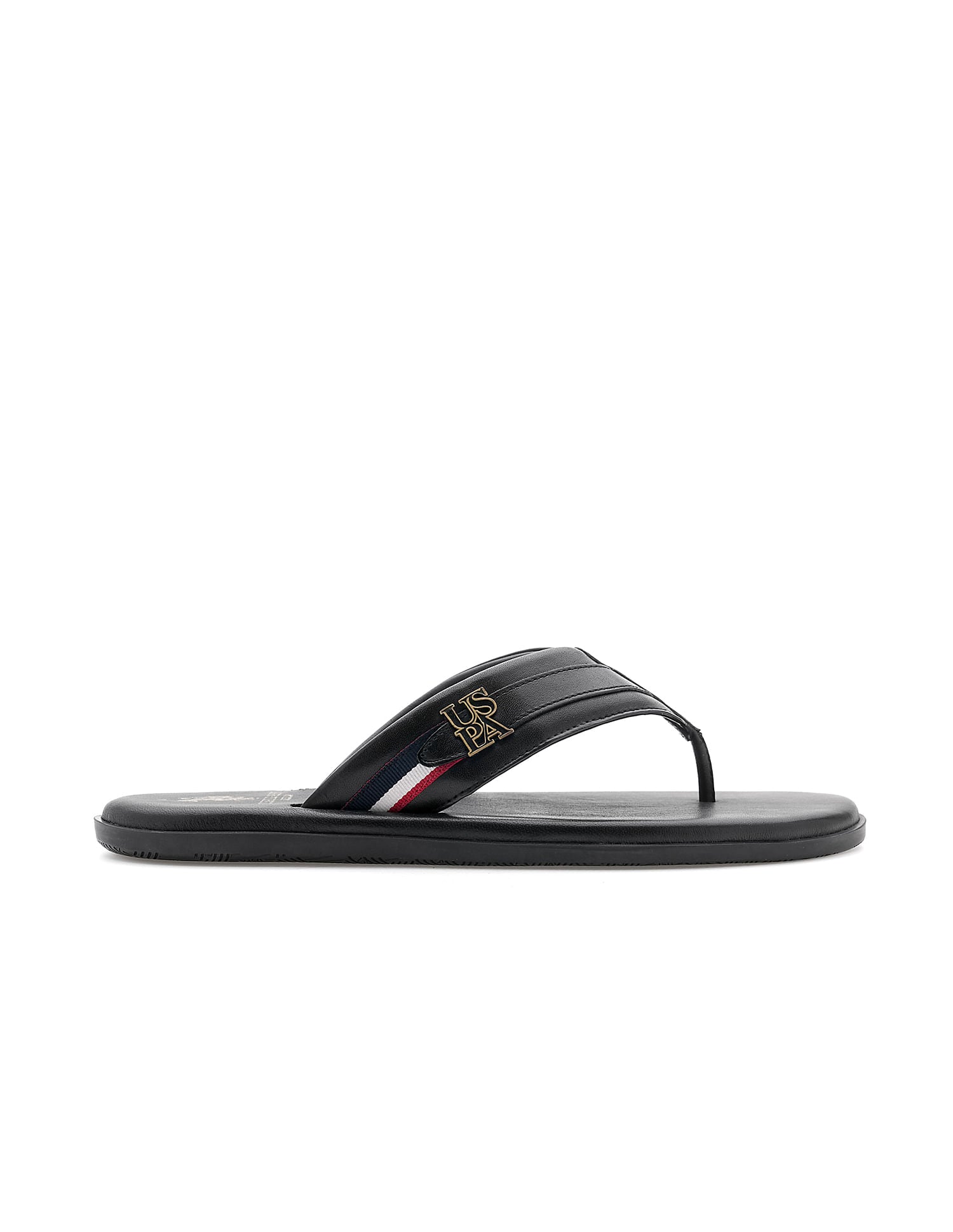 Men Broad Strap Hendrik Flip Flops Black - U.S. POLO ASSN. | Large