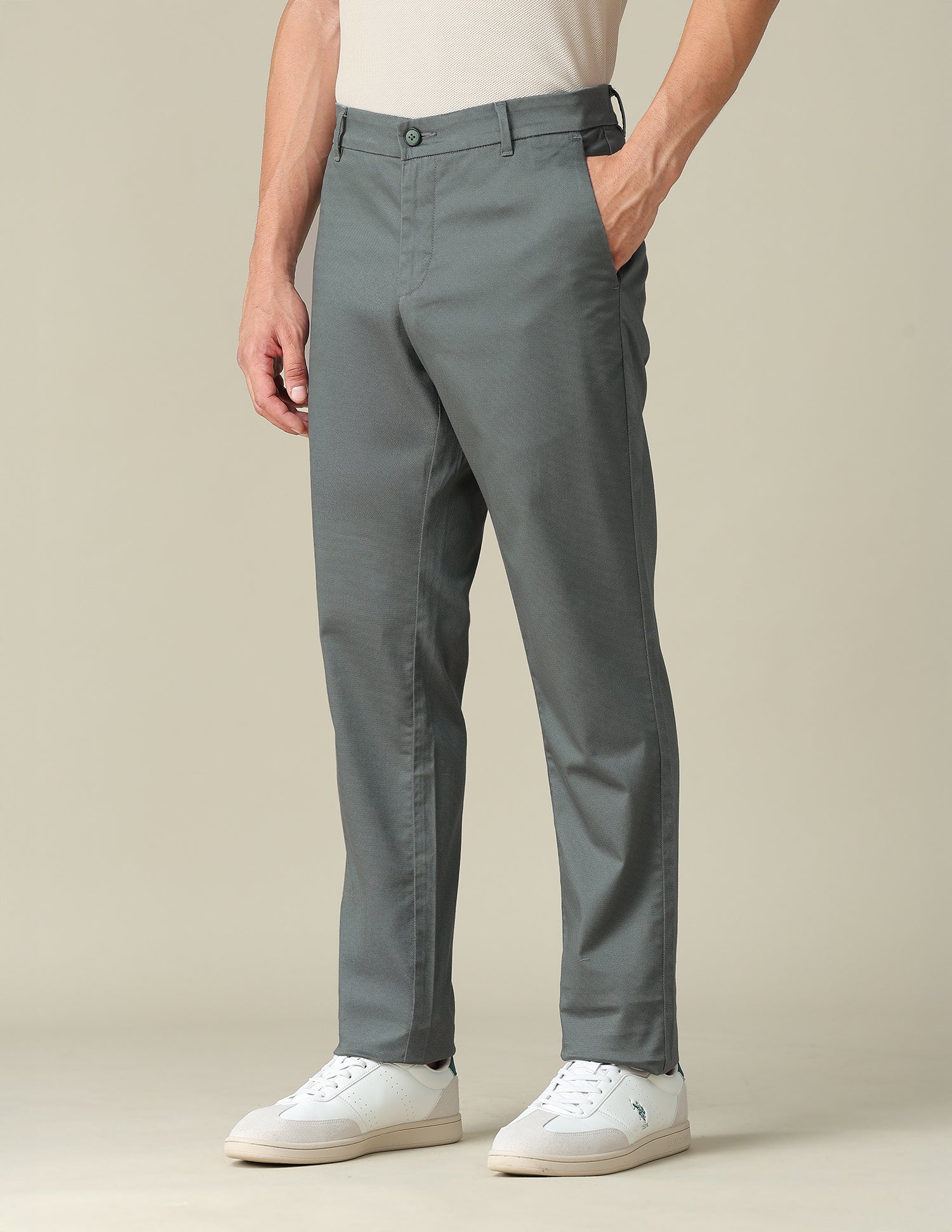 Mid Rise Riley Straight Fit Trousers Olive - U.S. POLO ASSN. | Large