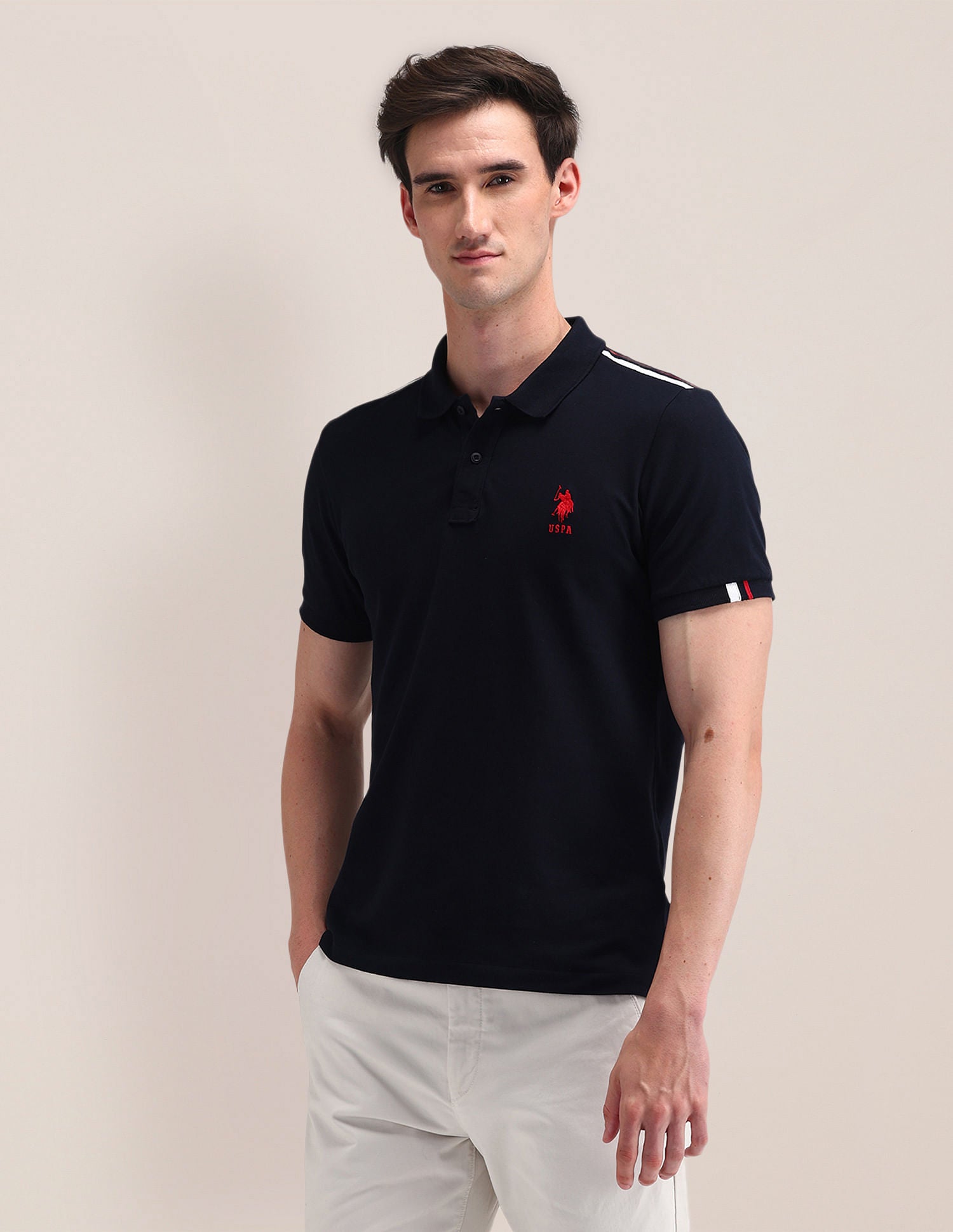Slim Fit Solid Polo Shirt Navy - U.S. POLO ASSN. | Large