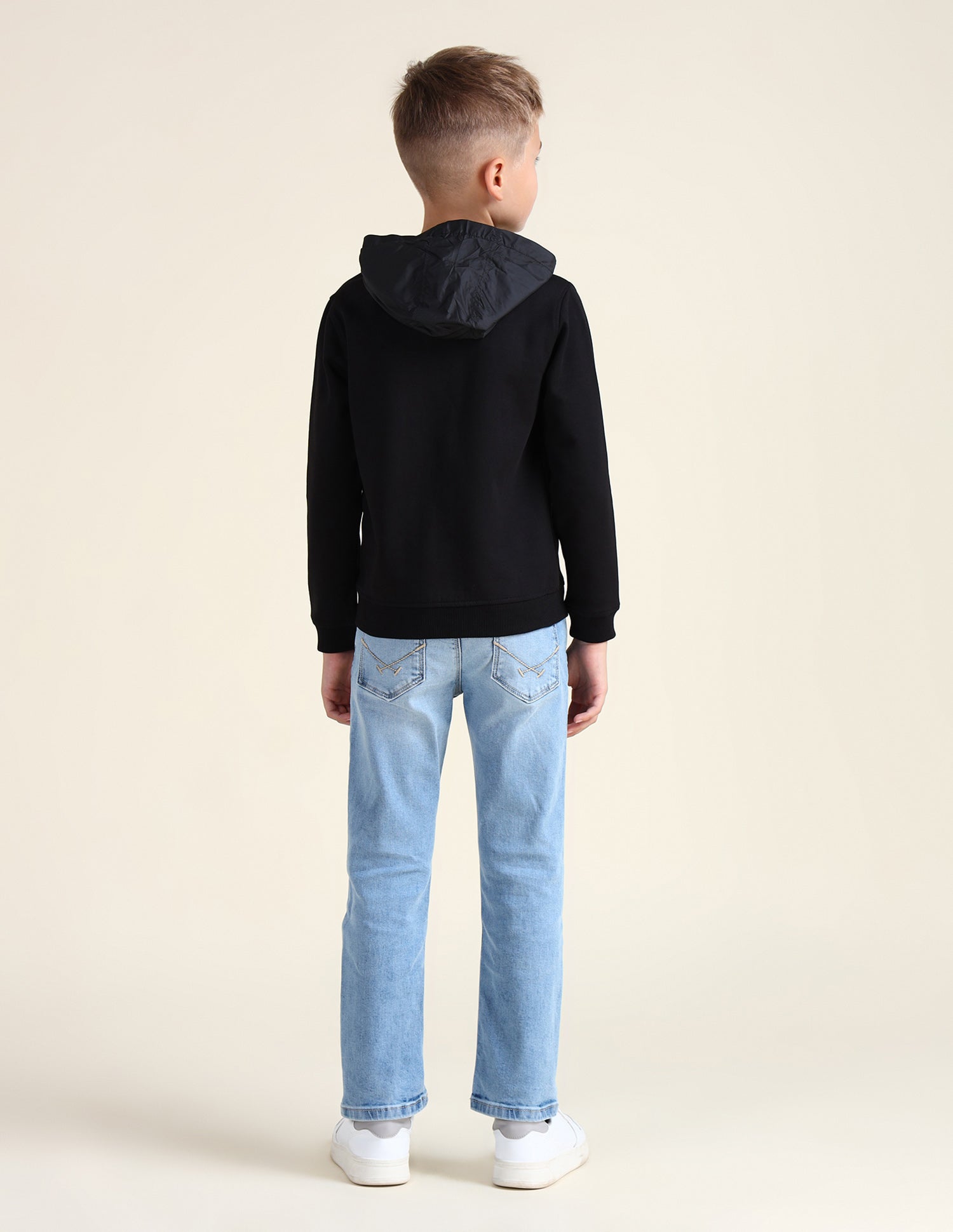 Boys Solid Hooded Sweatshirt Black - U.S. POLO ASSN. | Large