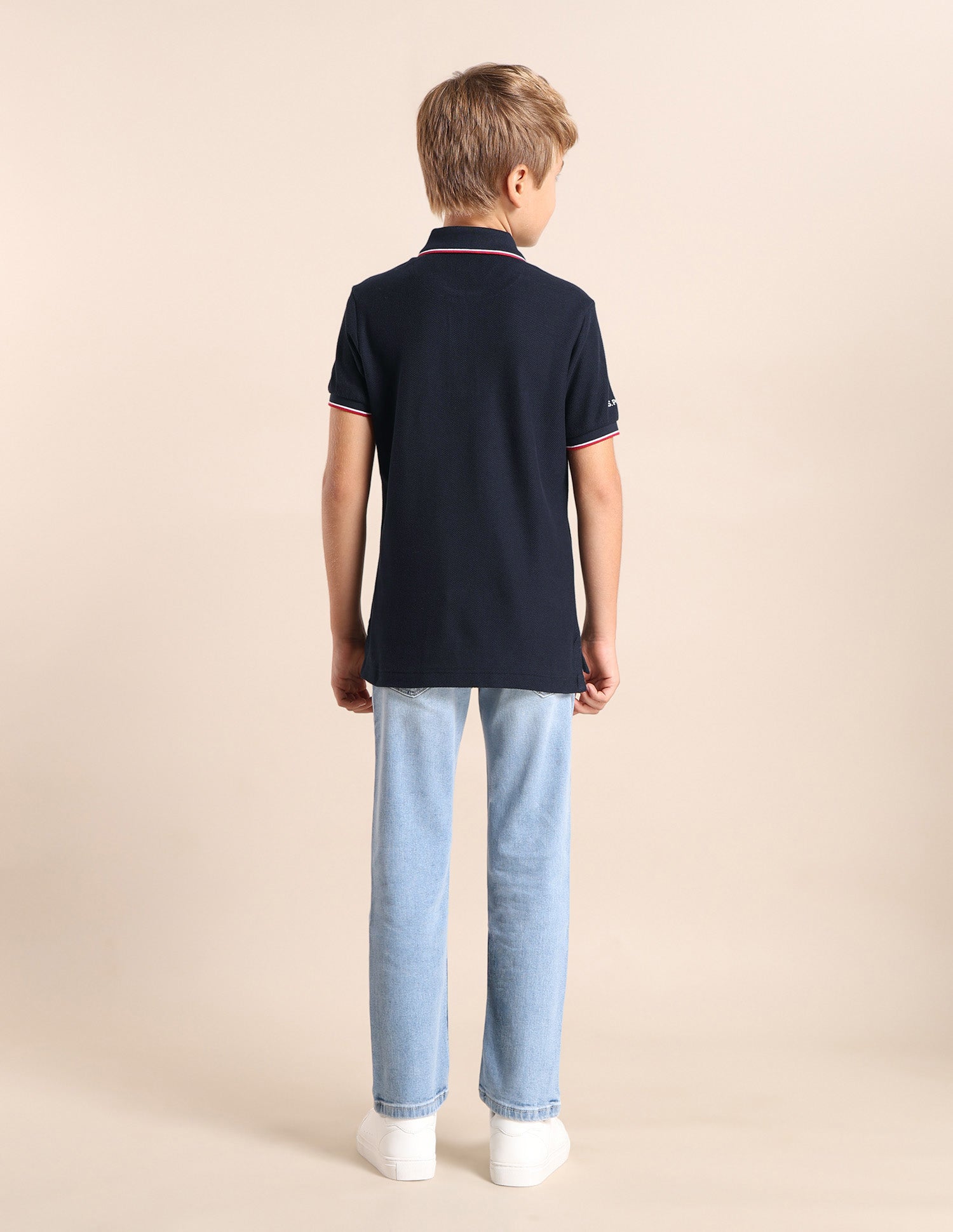 Boys Solid Regular Fit Polo Shirt Navy - U.S. POLO ASSN. | Large