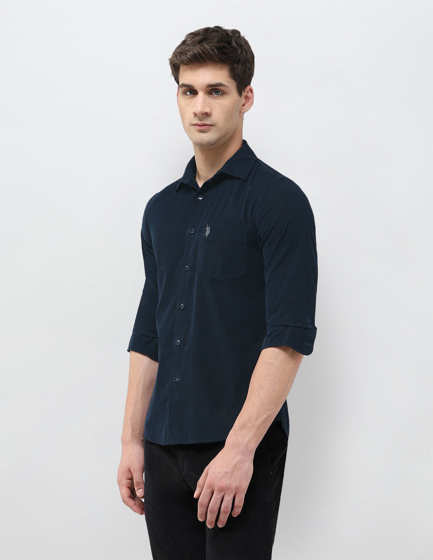 Tailored Fit Corduroy Shirt Navy - U.S. POLO ASSN. | Large
