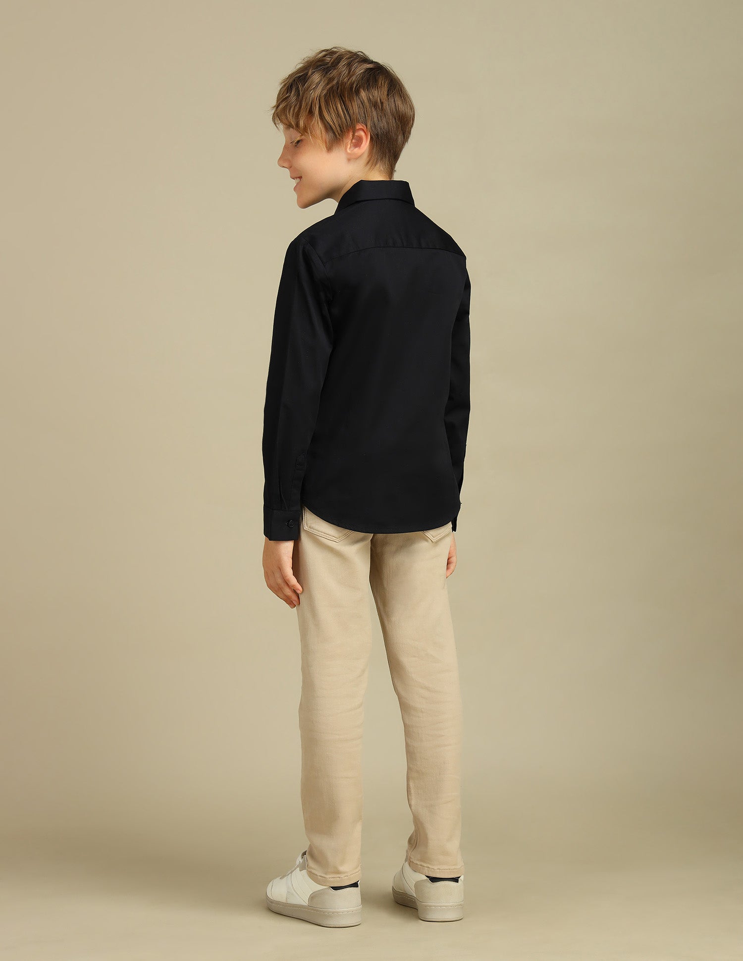 Boys Sateen Cotton Shirt Black - U.S. Polo Assn. India | Large