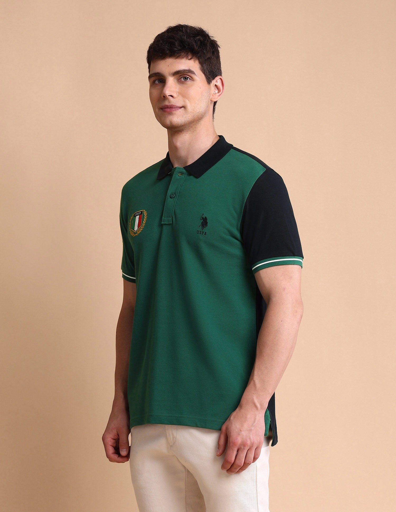 Slim Fit Iconic Number Polo Shirt Green - U.S. POLO ASSN. | Large