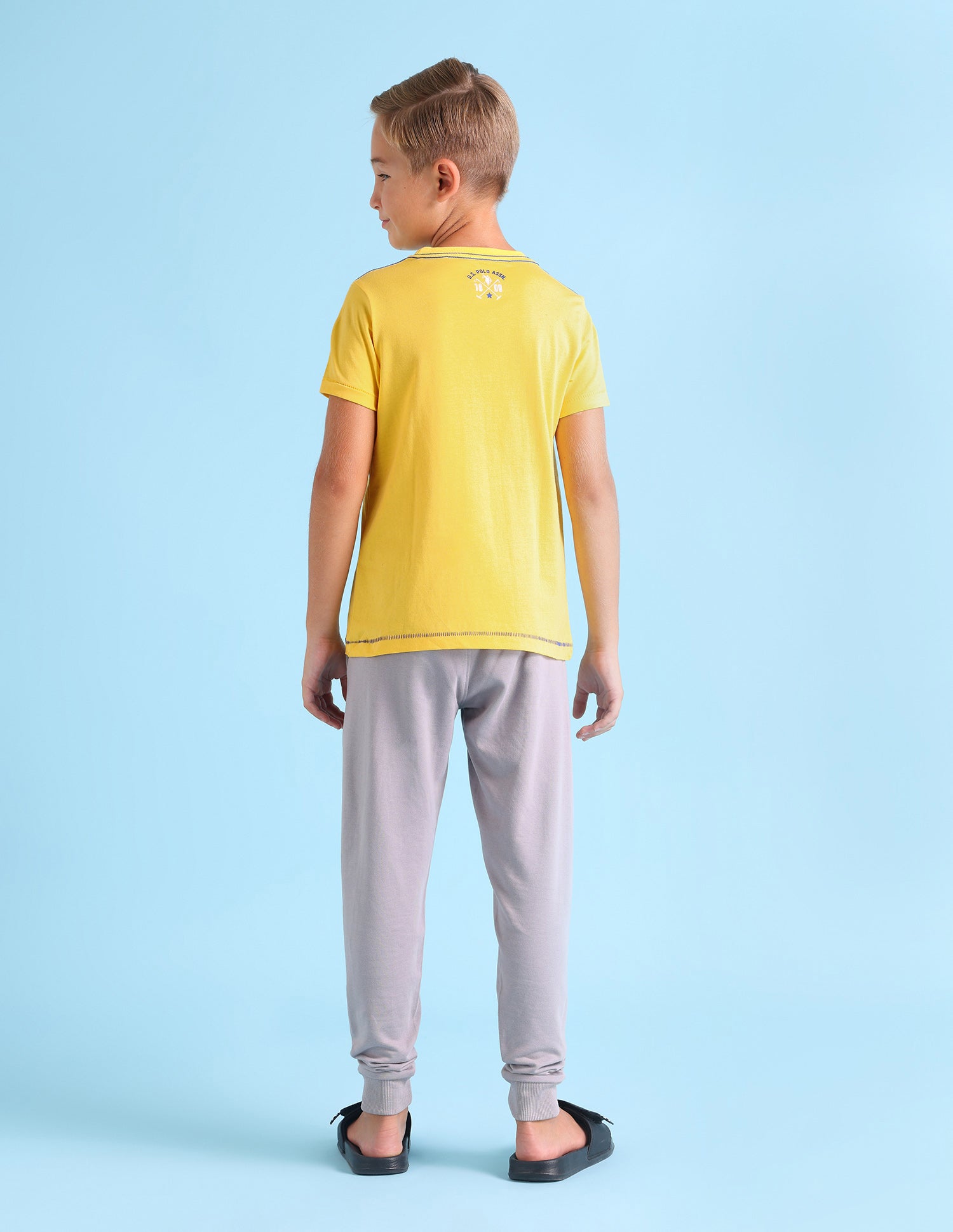 Ribbed Neck Cotton IKEA Lounge T-Shirt - Pack Of 1 Yellow - U.S. POLO ASSN. | Large