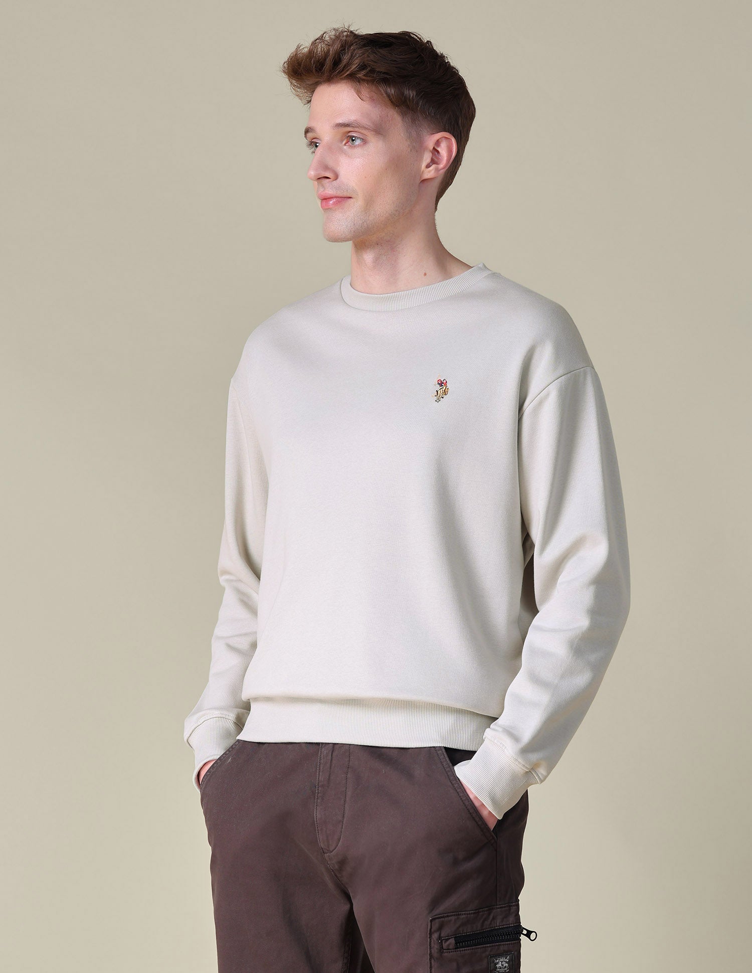 Solid Relaxed Fit Sweatshirt Grey - U.S. POLO ASSN. | Large