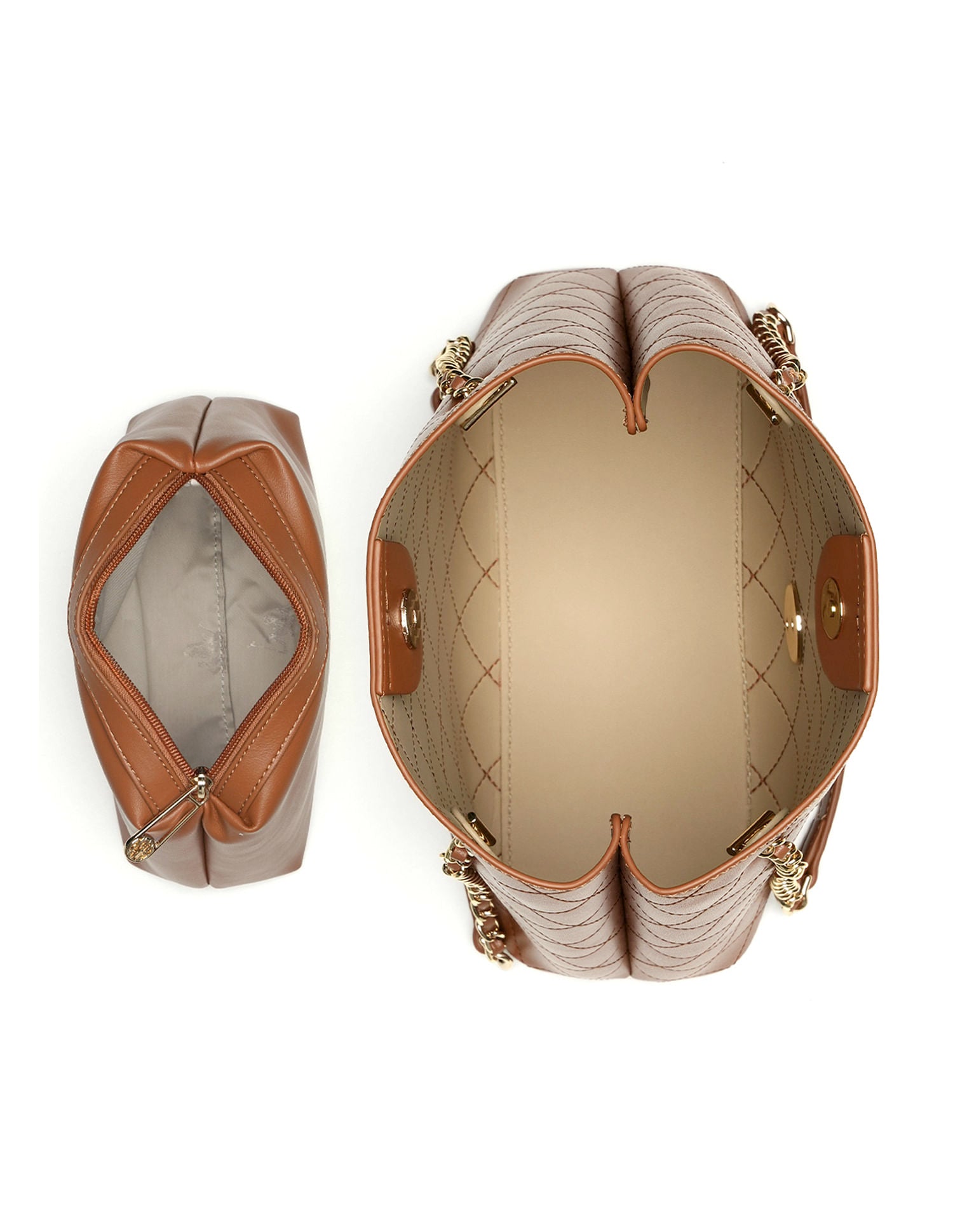 Jess Textured Tote With Sling Bag Tan - U.S. POLO ASSN. | Large