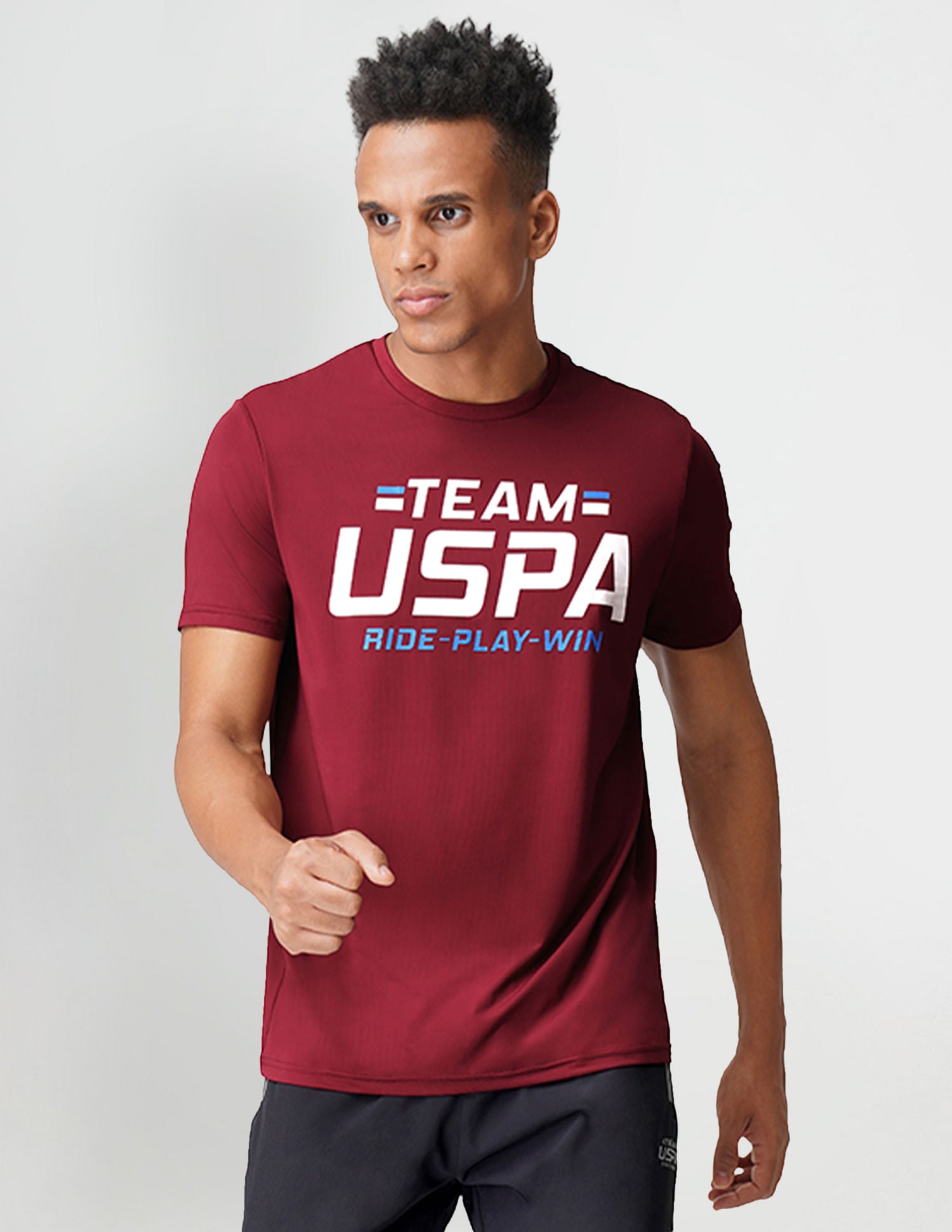 Brand Print Crew Neck I713 Lounge T-Shirt - Pack Of 1 Maroon - U.S. POLO ASSN. | Large