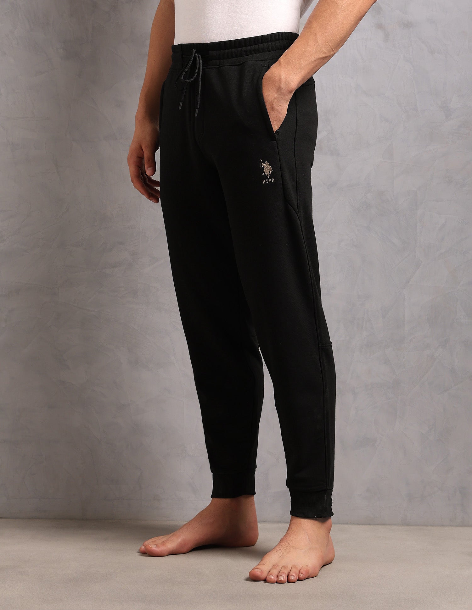 Cotton Terry OJ009 Lounge Jogger - Pack Of 1 Black - U.S. POLO ASSN. | Large