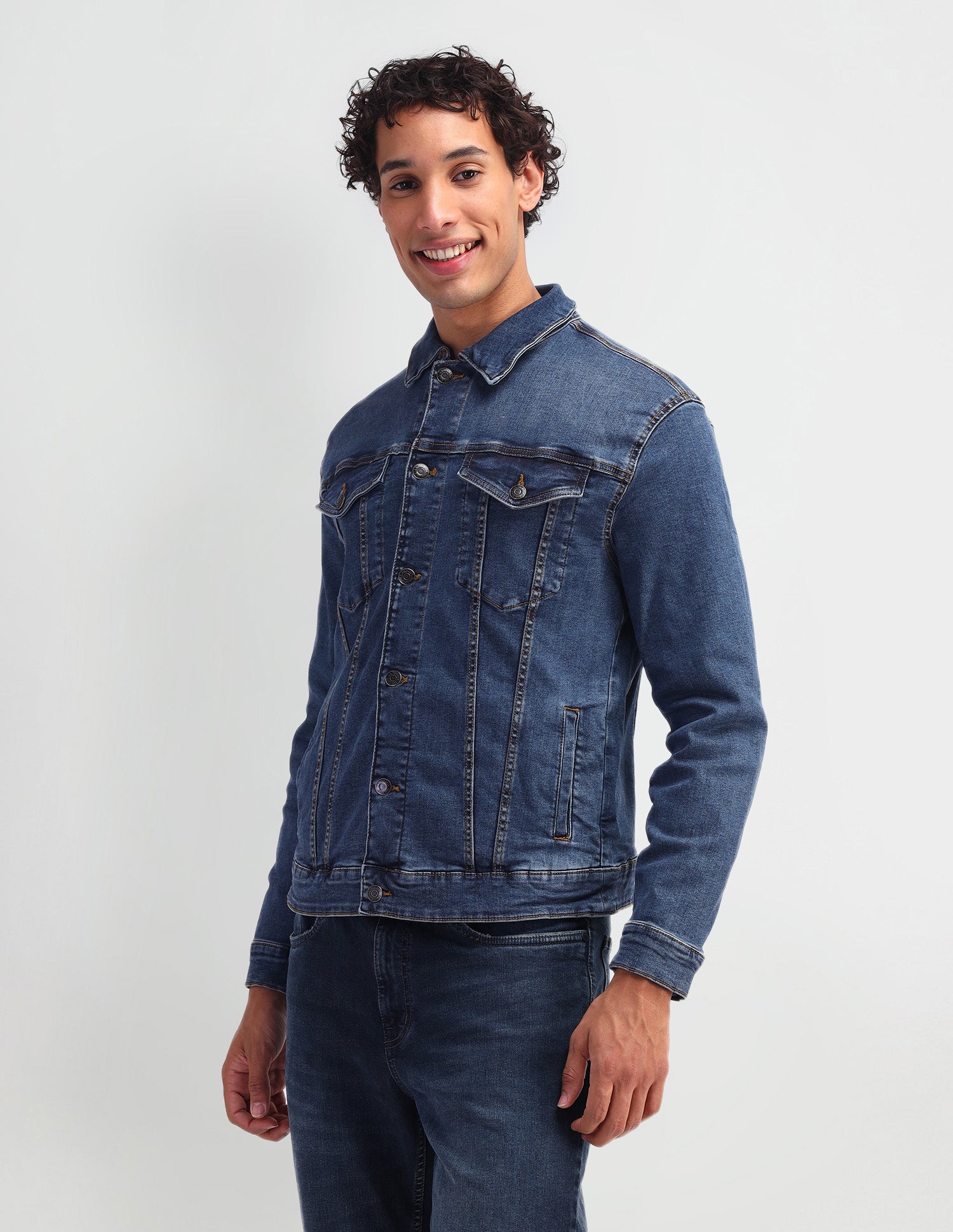 Solid Regular Fit Jacket Blue - U.S. POLO ASSN. | Large