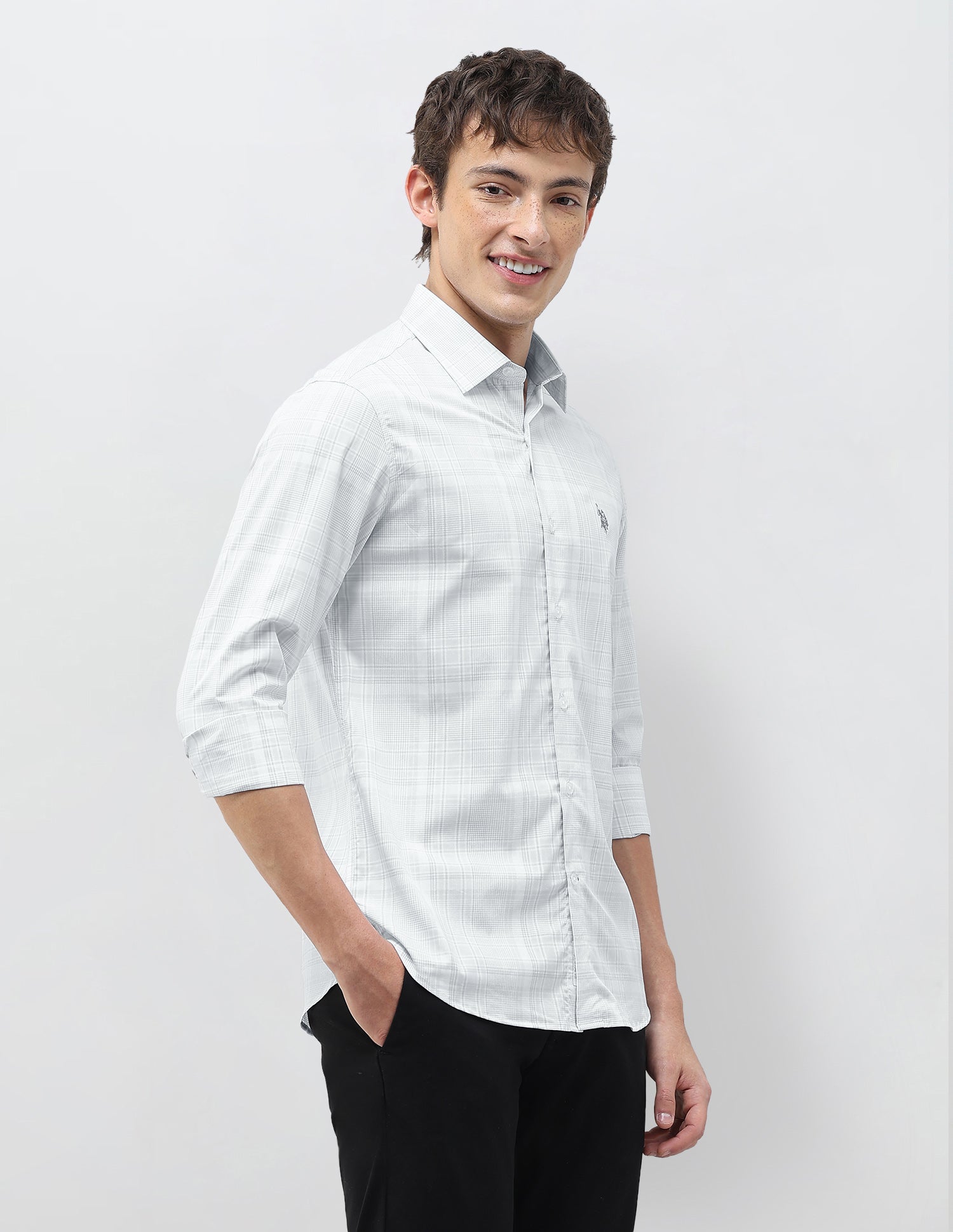 Tartan Checked Regular Fit Shirt Grey - U.S. Polo Assn. India | Large