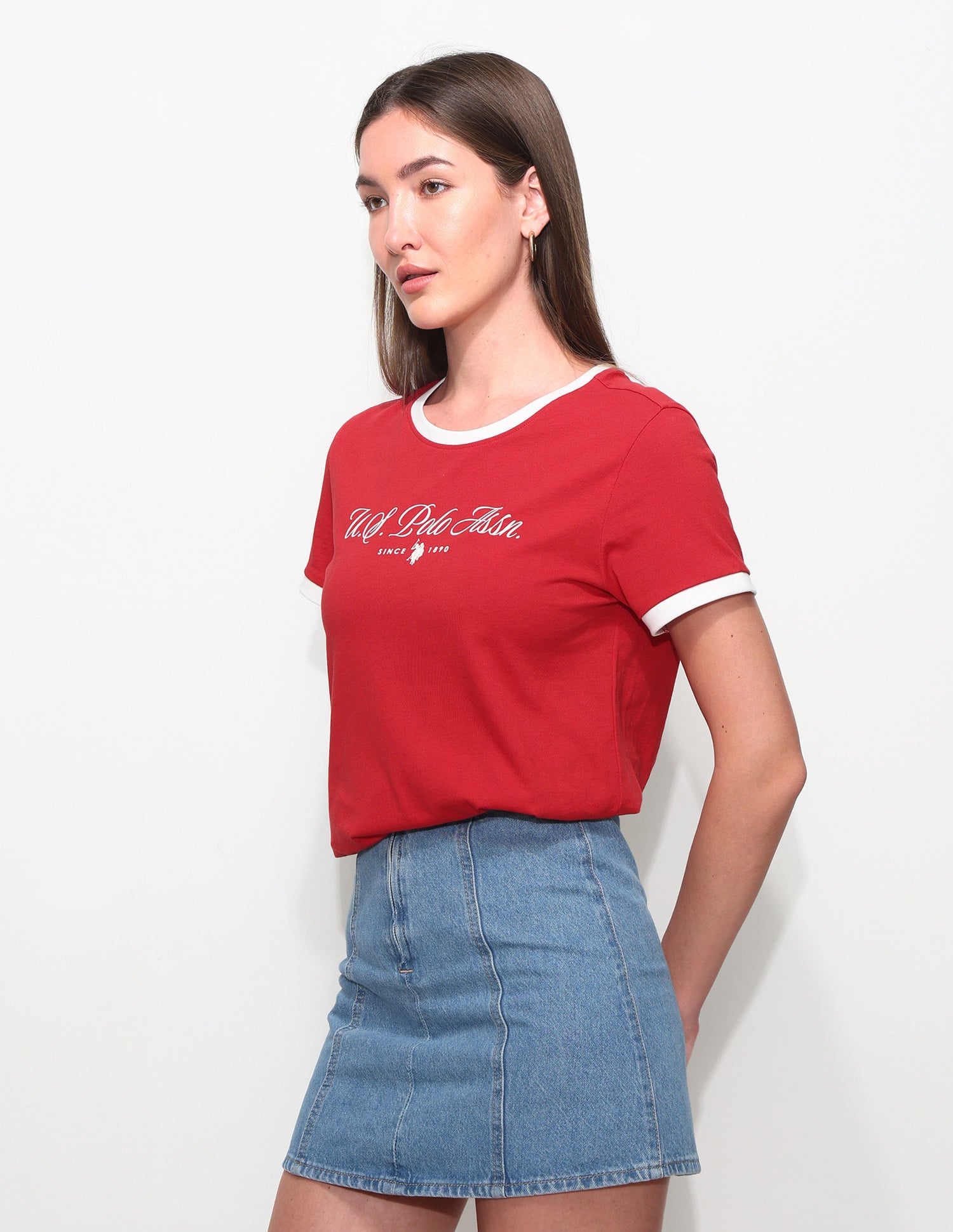 Regular Fit Brand Printed T-Shirt Red - U.S. Polo Assn. India | Large
