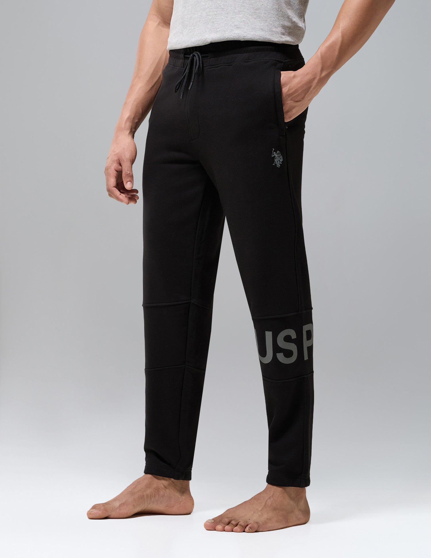 Cotton Rich Loopknit OJ012 Joggers Black - U.S. Polo Assn. India | Large