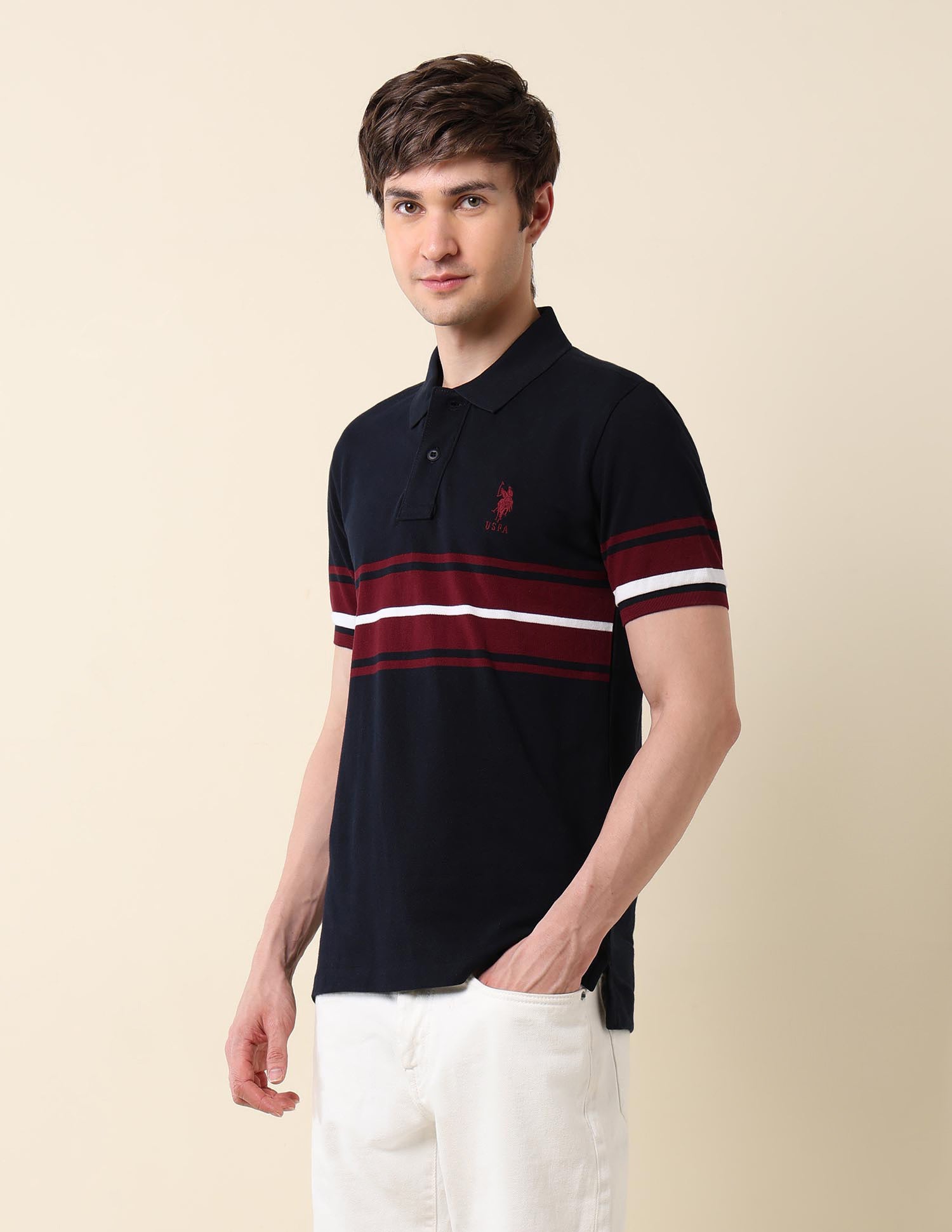 Colourblocked Classic Polo Shirt Navy - U.S. POLO ASSN. | Large