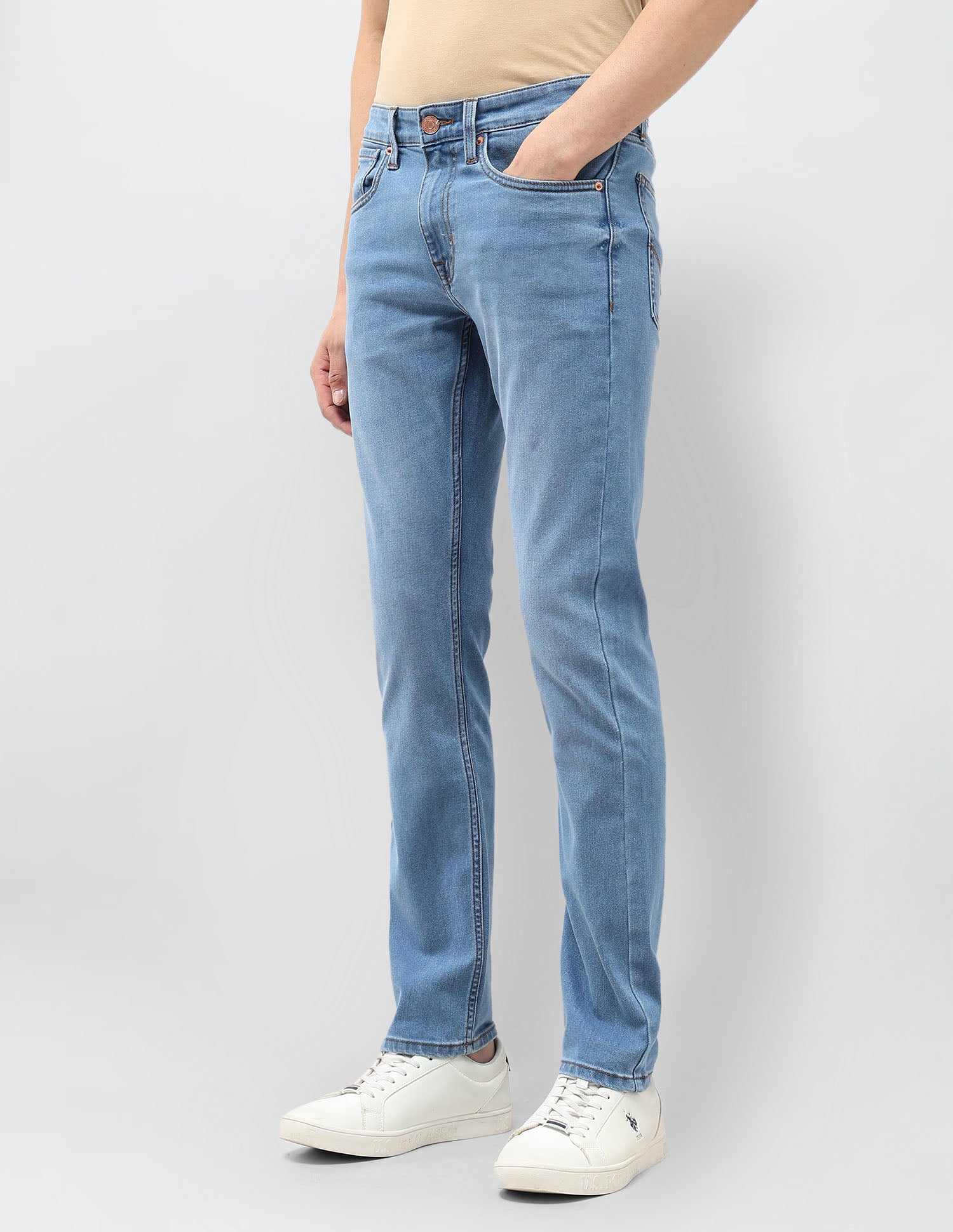 Regallo Skinny Fit Mid Rise Jeans Indigo - U.S. Polo Assn. India | Large