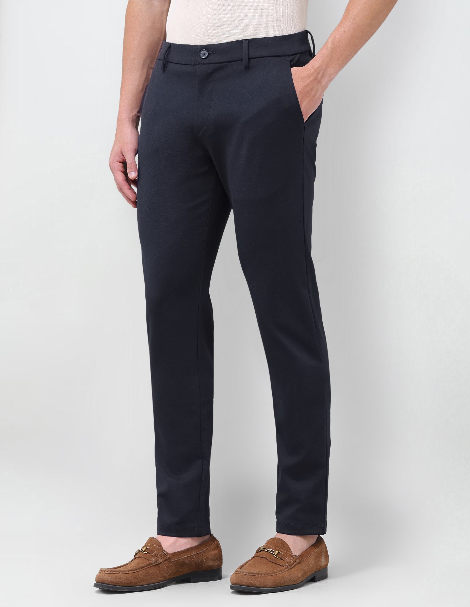 Super Slim Fit Satin Trousers Navy - U.S. Polo Assn. India | Large