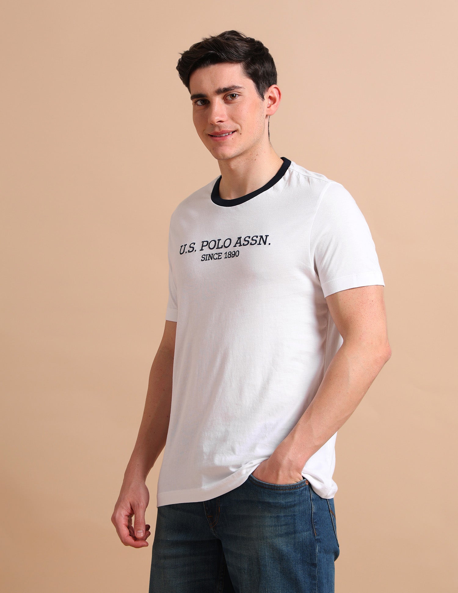 Embroidered Logo T-Shirt White - U.S. POLO ASSN. | Large