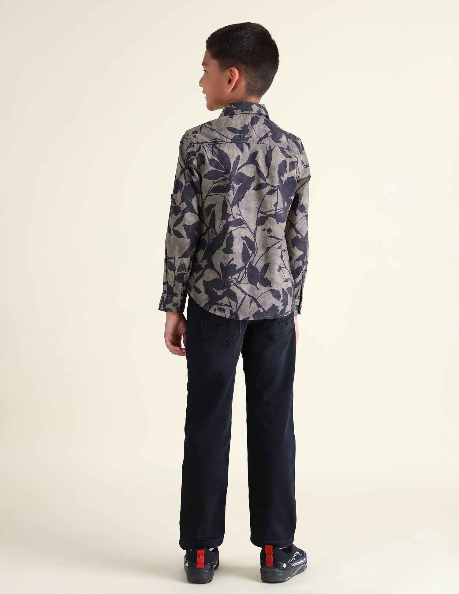 Boys All-Over Printed Regular Fit Shirt Brown - U.S. POLO ASSN. | Large