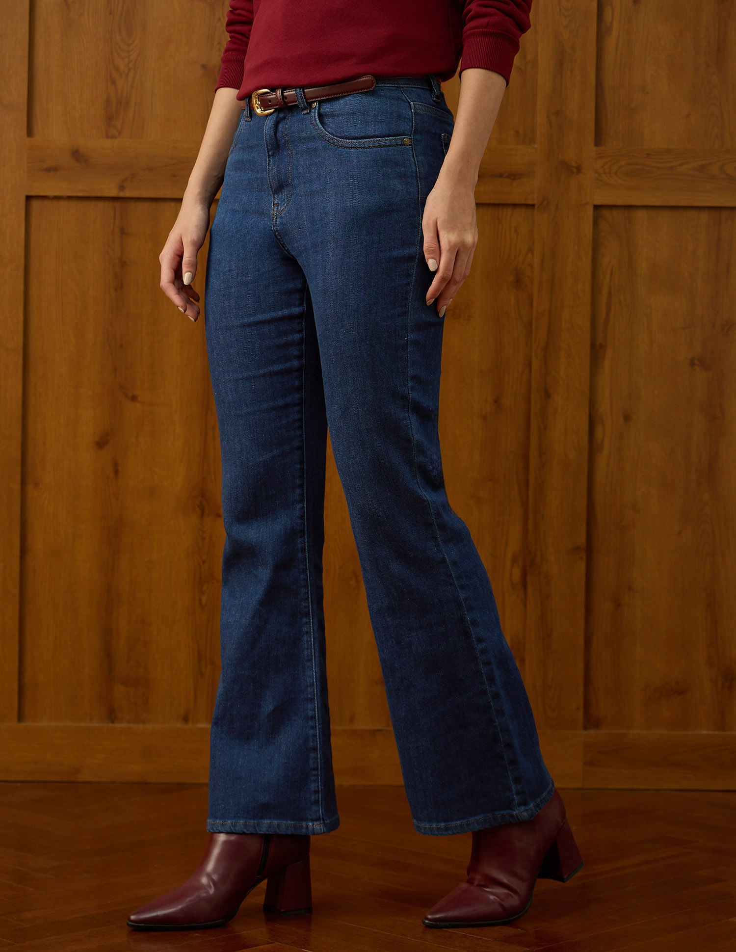 High Rise Flared Jeans Blue - U.S. POLO ASSN. | Large