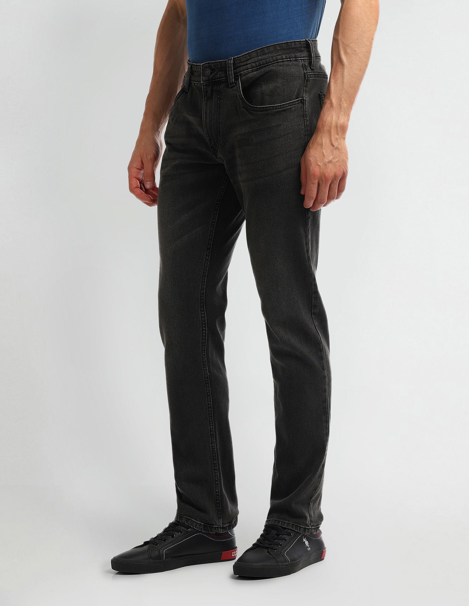 Brandon Slim Tapered Black Jeans Black - U.S. Polo Assn. India | Large