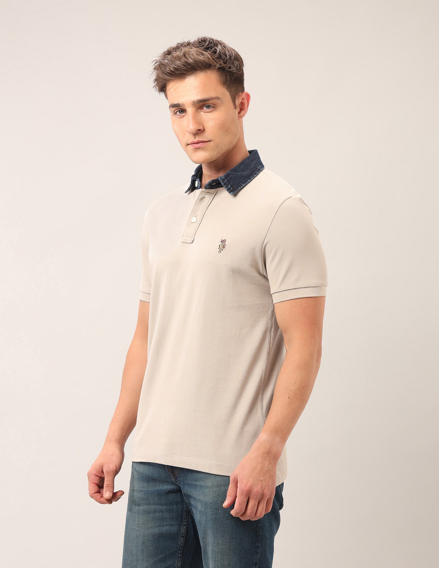 Solid Outdoor Polo Shirt Beige - U.S. Polo Assn. India | Large