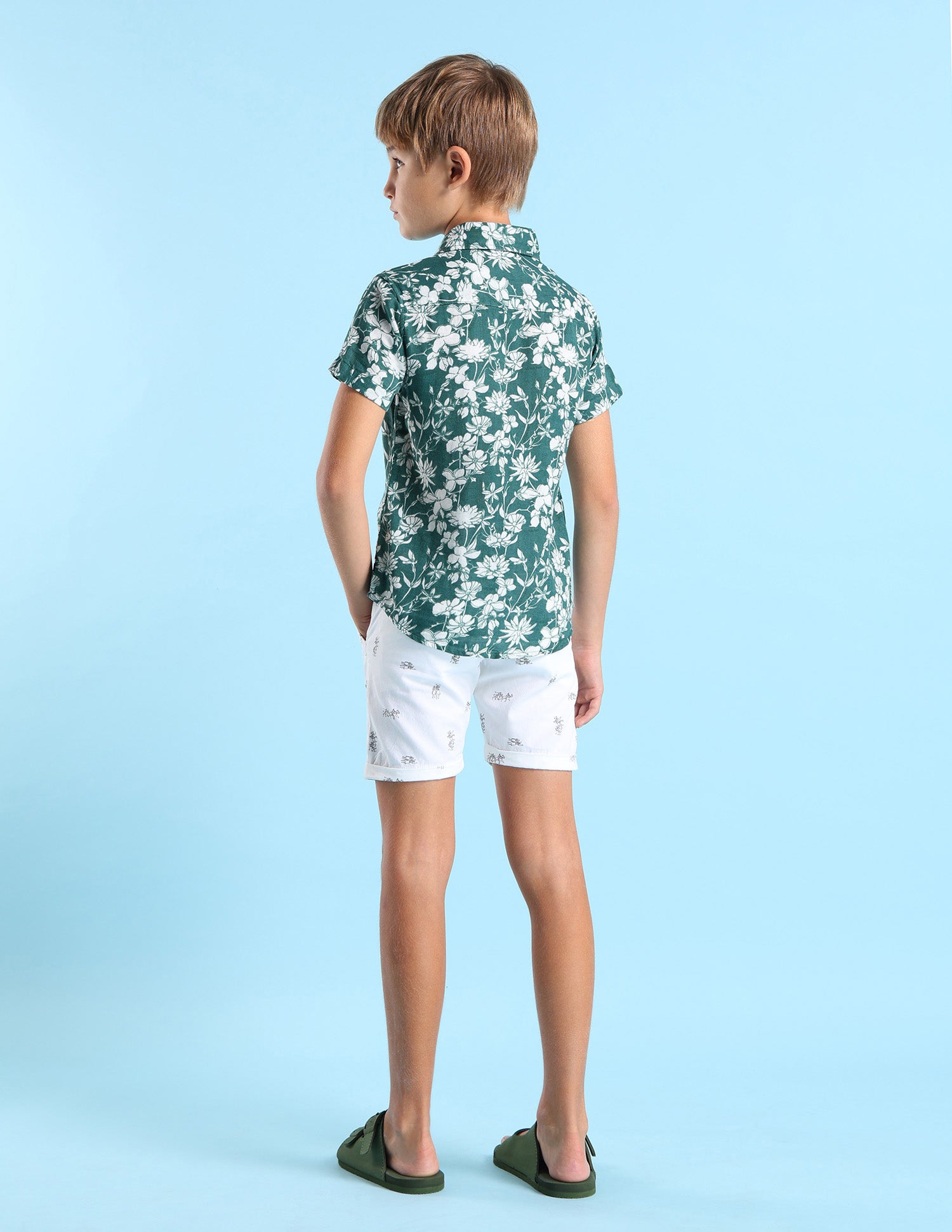 Boys Pure Cotton Regular Fit Shirt Green - U.S. POLO ASSN. | Large
