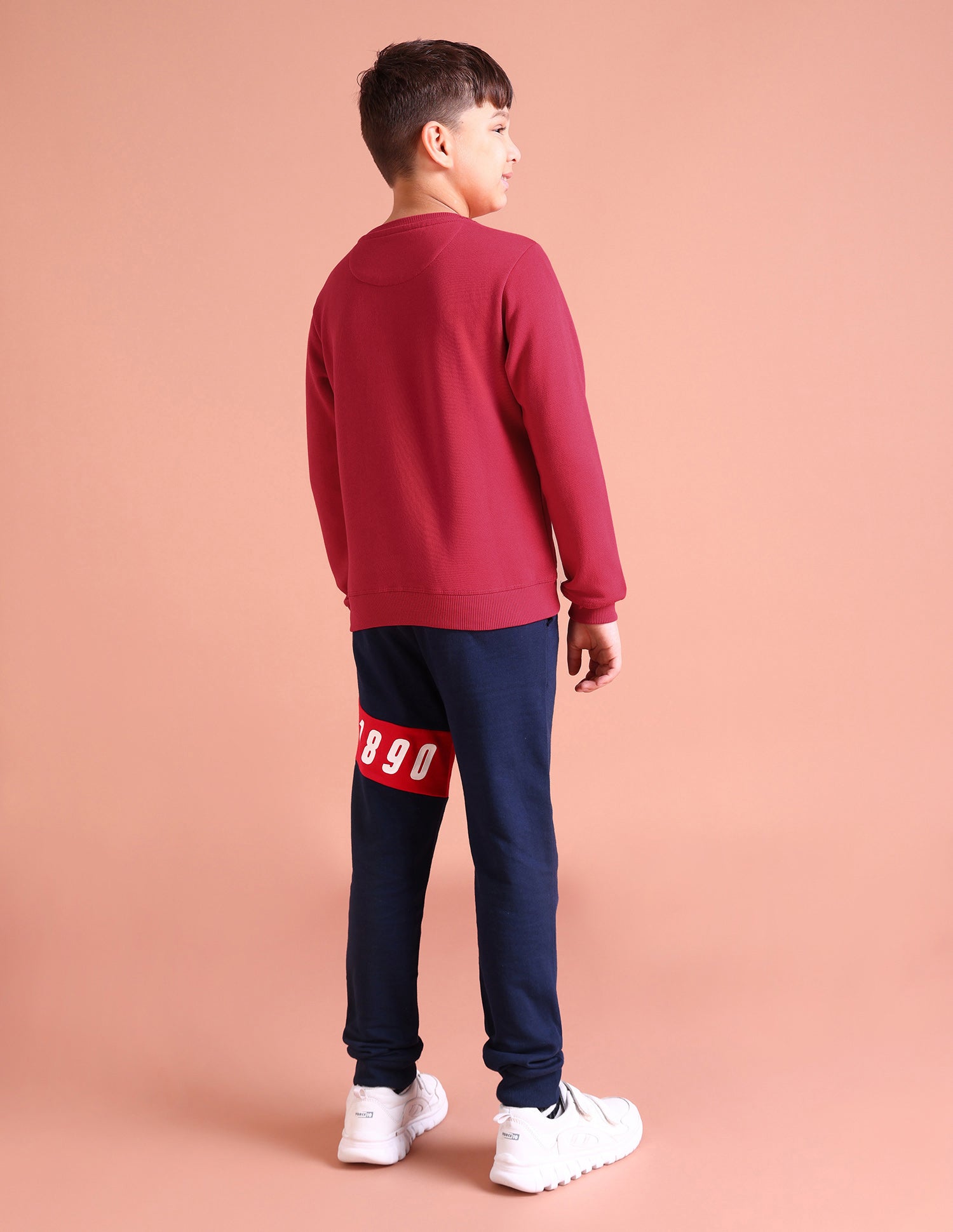 Boys Dark Red Crew Neck Embroidered Logo Cotton Sweatshirt Dark Red - U.S. POLO ASSN. | Large