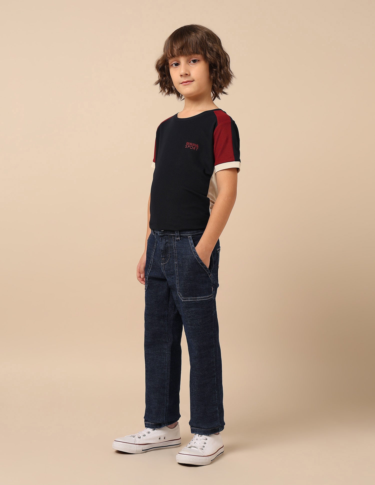 Boys Relaxed Fit Mid Rise Jeans Blue - U.S. POLO ASSN. | Large