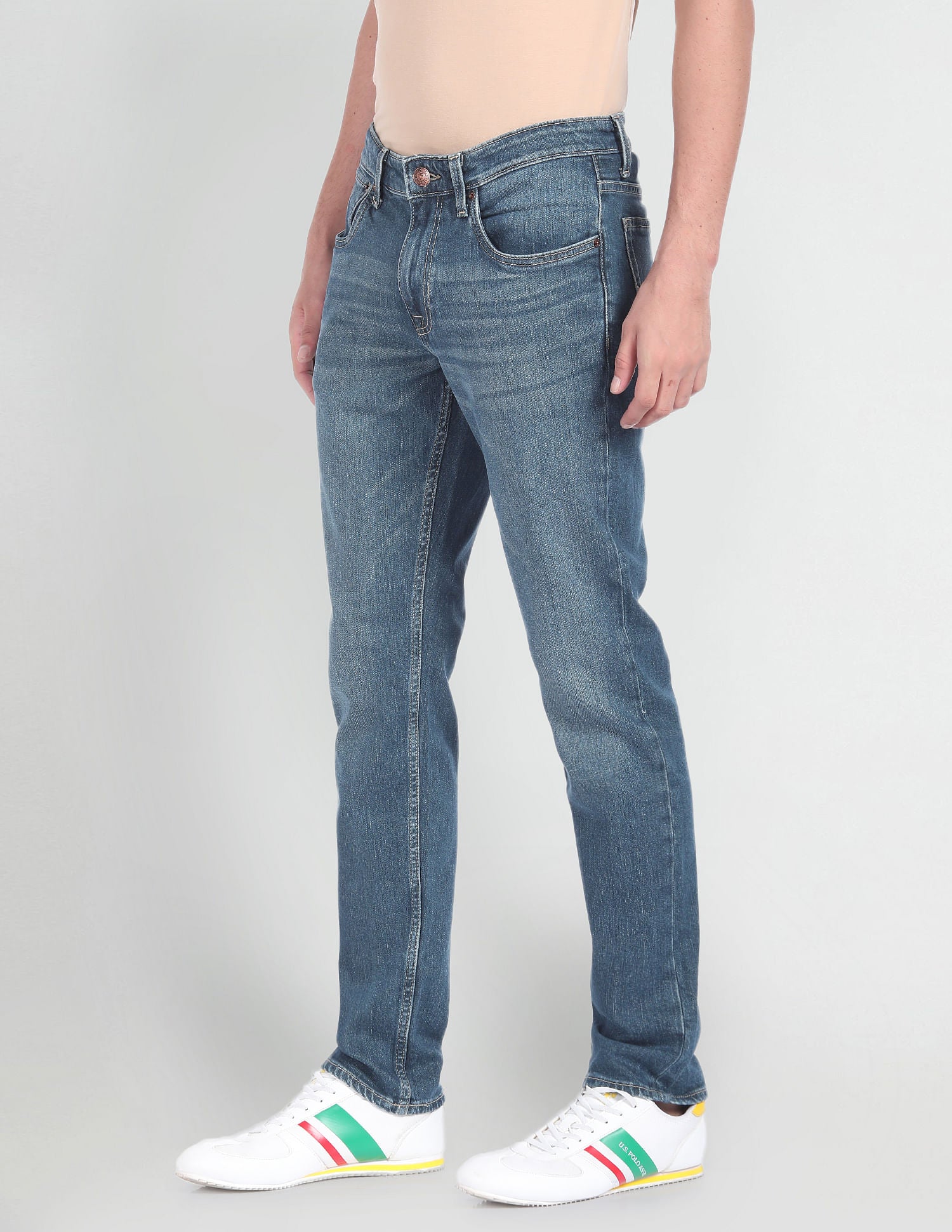 Brandon Slim Tapered Fit Blue Jeans Blue - U.S. POLO ASSN. | Large