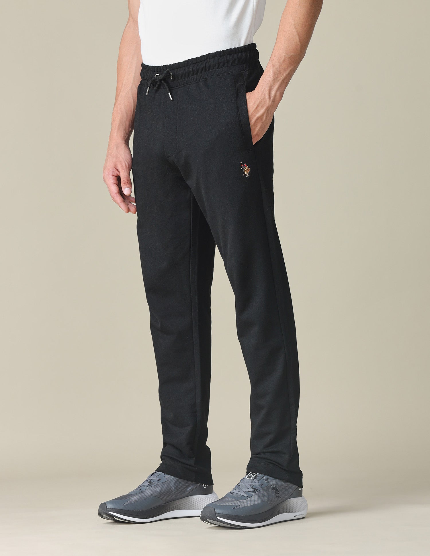 Solid Regular Fit Track Pants Black - U.S. POLO ASSN. | Large