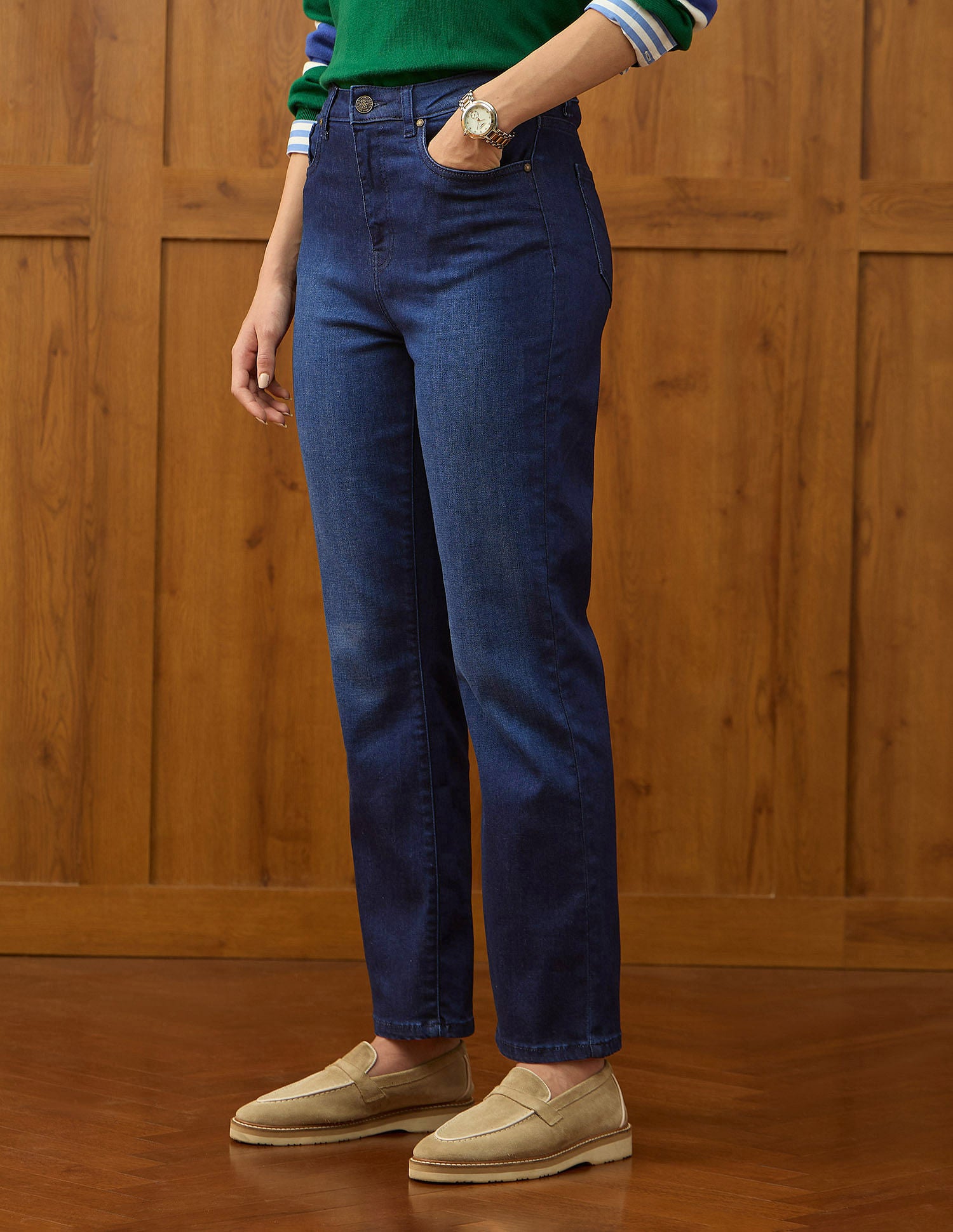 High Rise Straight Fit Jeans Dark Blue - U.S. POLO ASSN. | Large