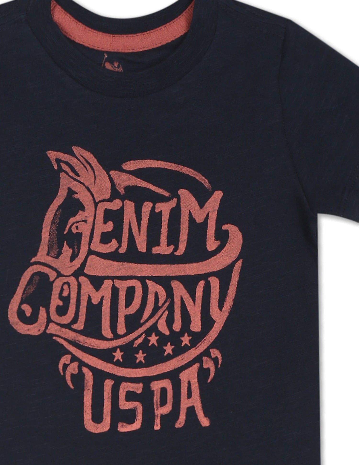 Crew Neck Brand Print T-Shirt Navy - U.S. POLO ASSN. | Large