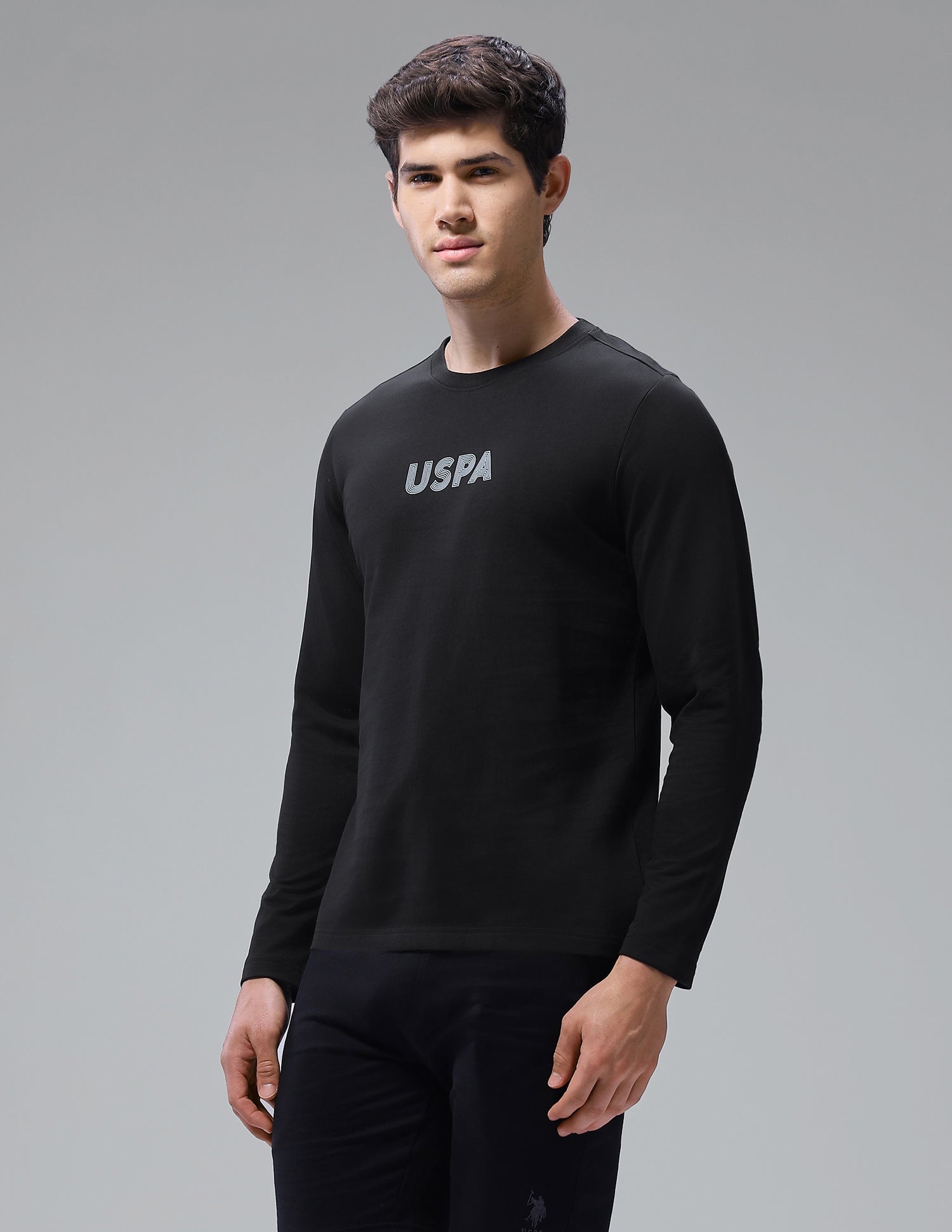 Solid Comfort Fit Loungewear T-Shirt Black - U.S. Polo Assn. India | Large