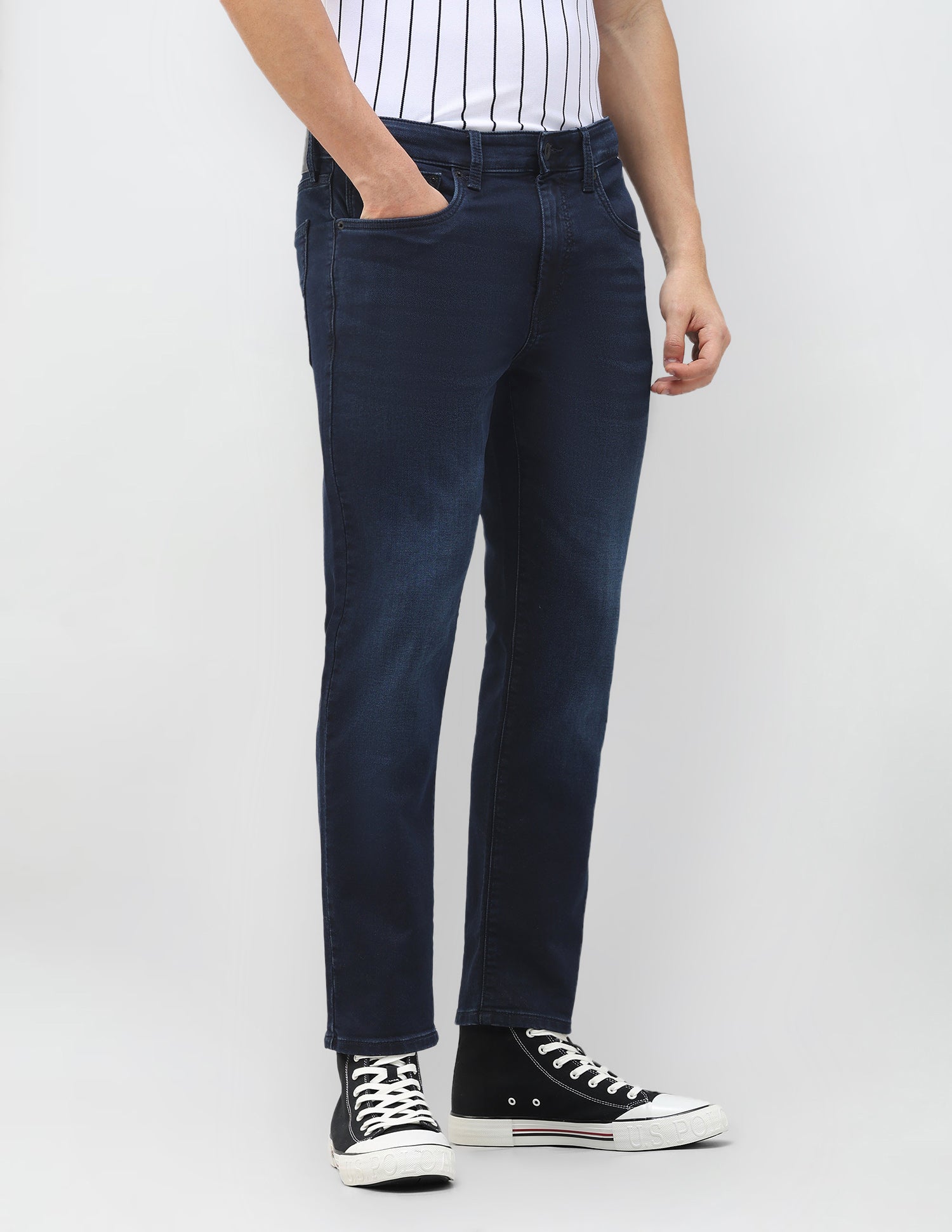 Cole Comfort Cropped Fit Blue Jeans Dark Blue - U.S. Polo Assn. India | Large