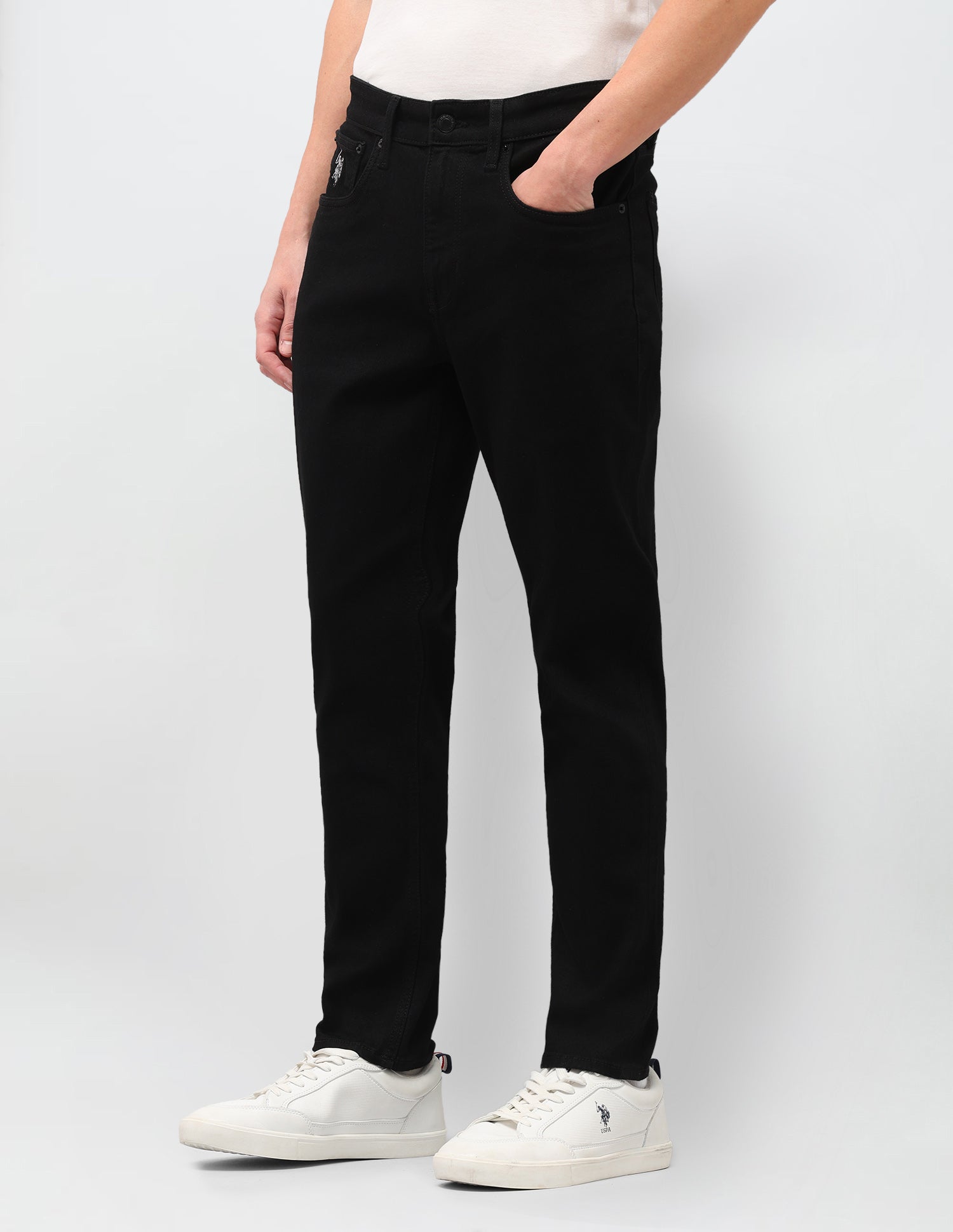 Cole Comfort Cropped Fit Black Jeans Black - U.S. Polo Assn. India | Large