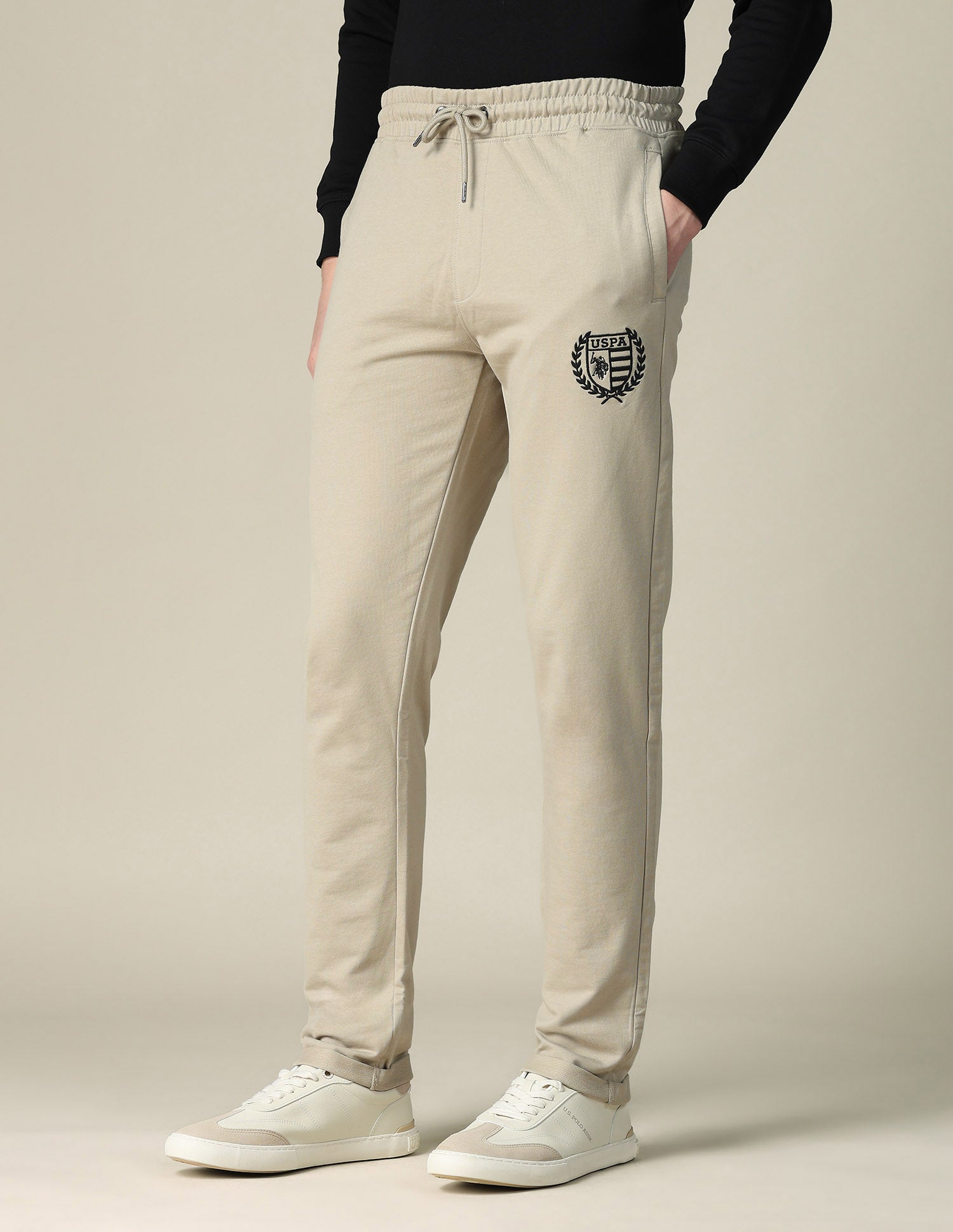 Mid Rise Regular Fit Track Pants Beige - U.S. POLO ASSN. | Large