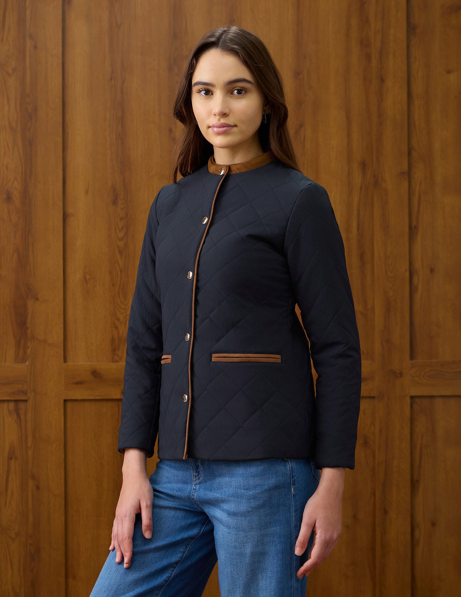 Solid Regular Fit High Neck Jacket Blue - U.S. POLO ASSN. | Large