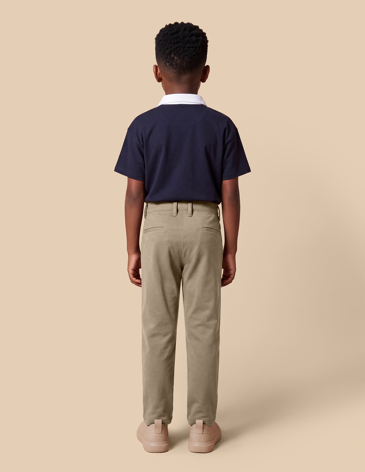 Solid Slim Fit Trousers Khaki - U.S. Polo Assn. India | Large