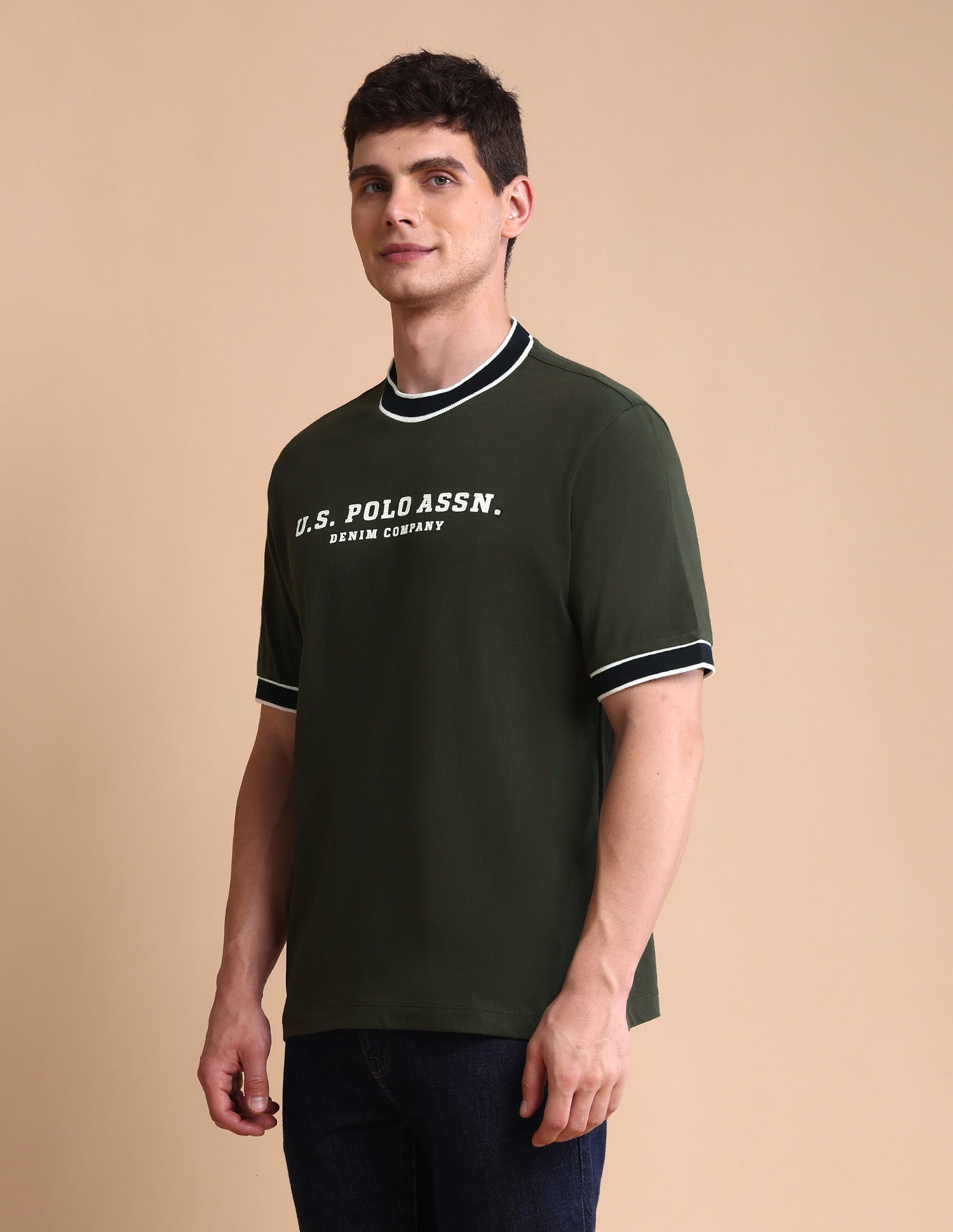 Pure Cotton Muscle Fit T-Shirt Olive - U.S. POLO ASSN. | Large