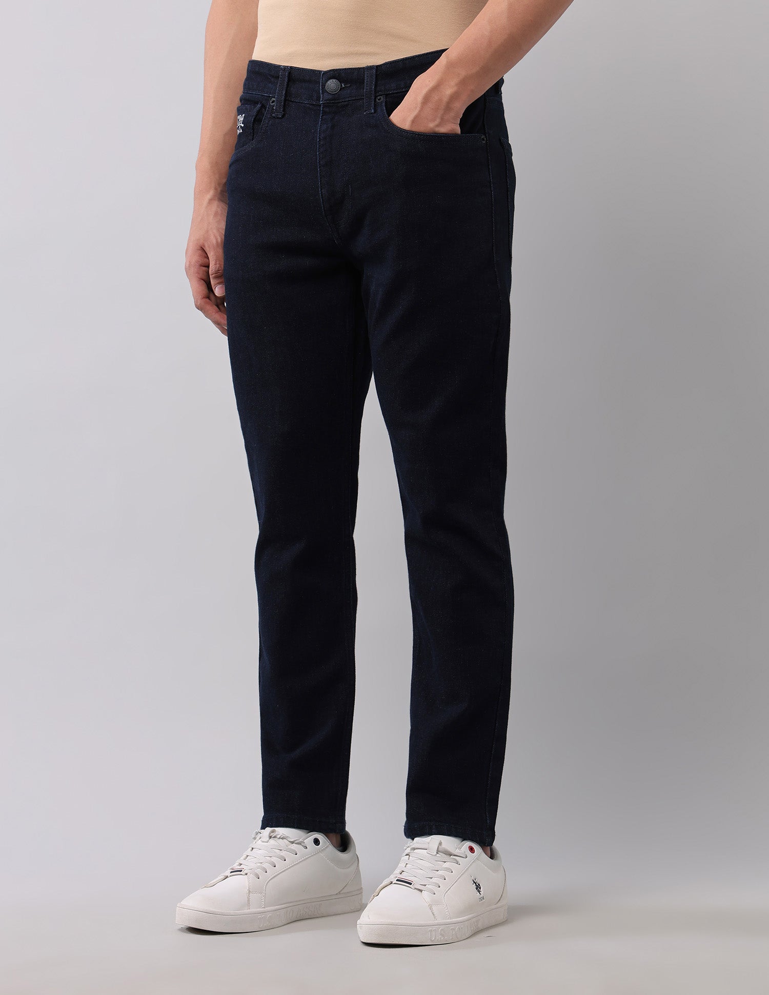 Cole Comfort Cropped Fit Blue Jeans Blue - U.S. Polo Assn. India | Large