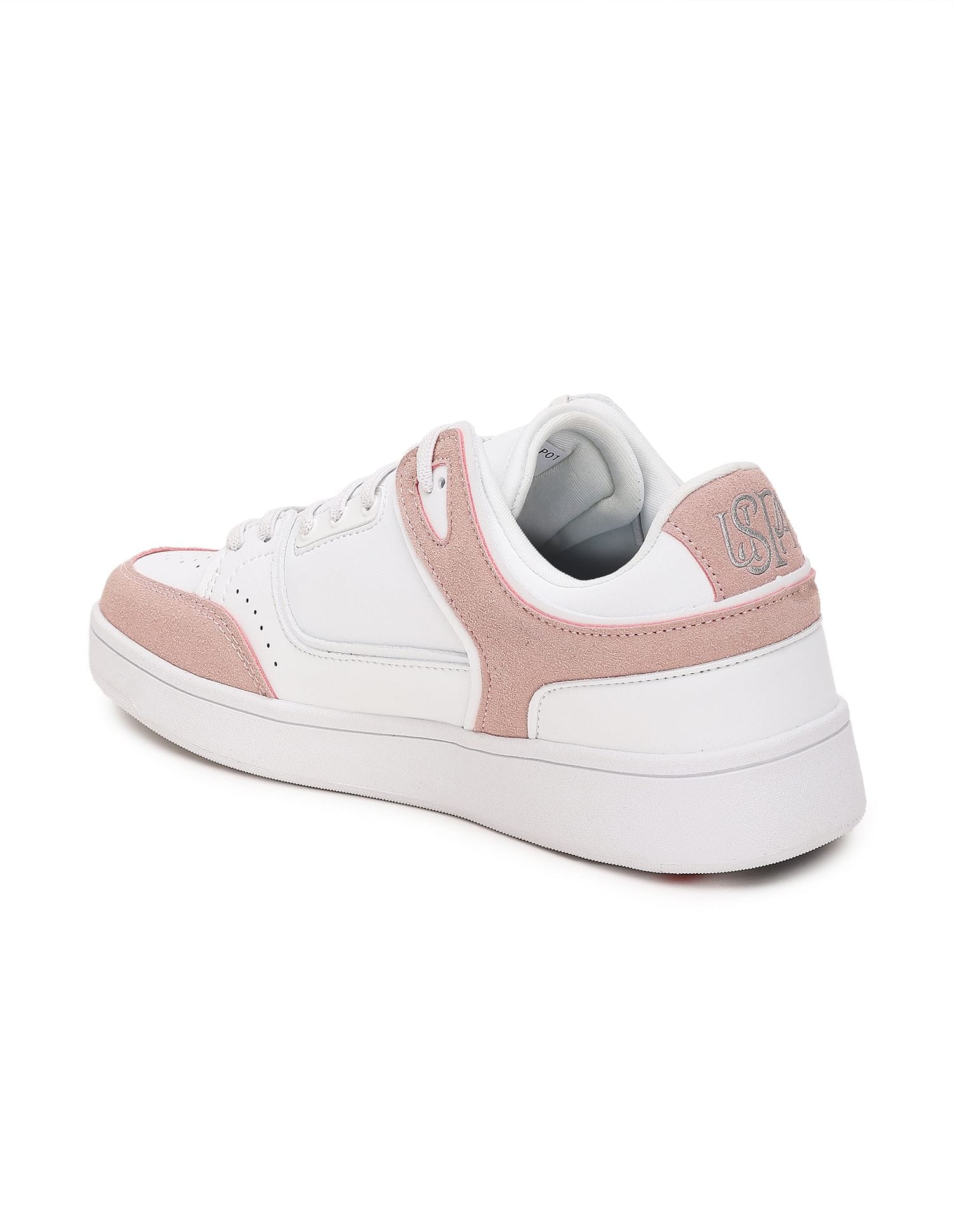 Colour Block Adalyn Sneakers White and Light Pink - U.S. Polo Assn. India | Large