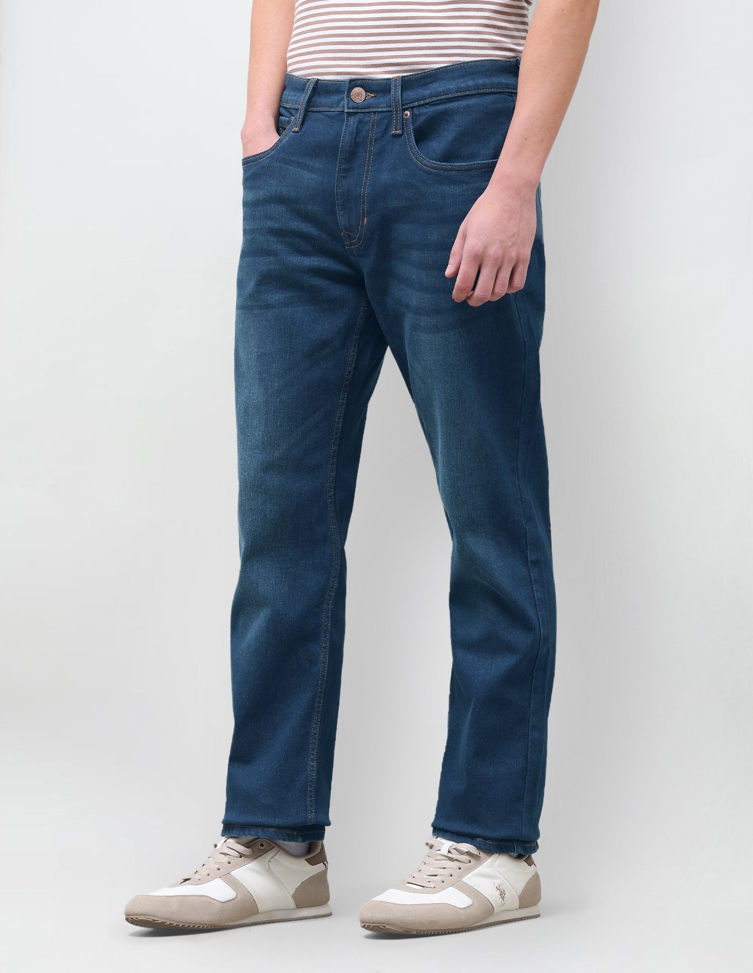Harold Slim Straight Fit Blue Jeans Dark Indigo - U.S. Polo Assn. India | Large