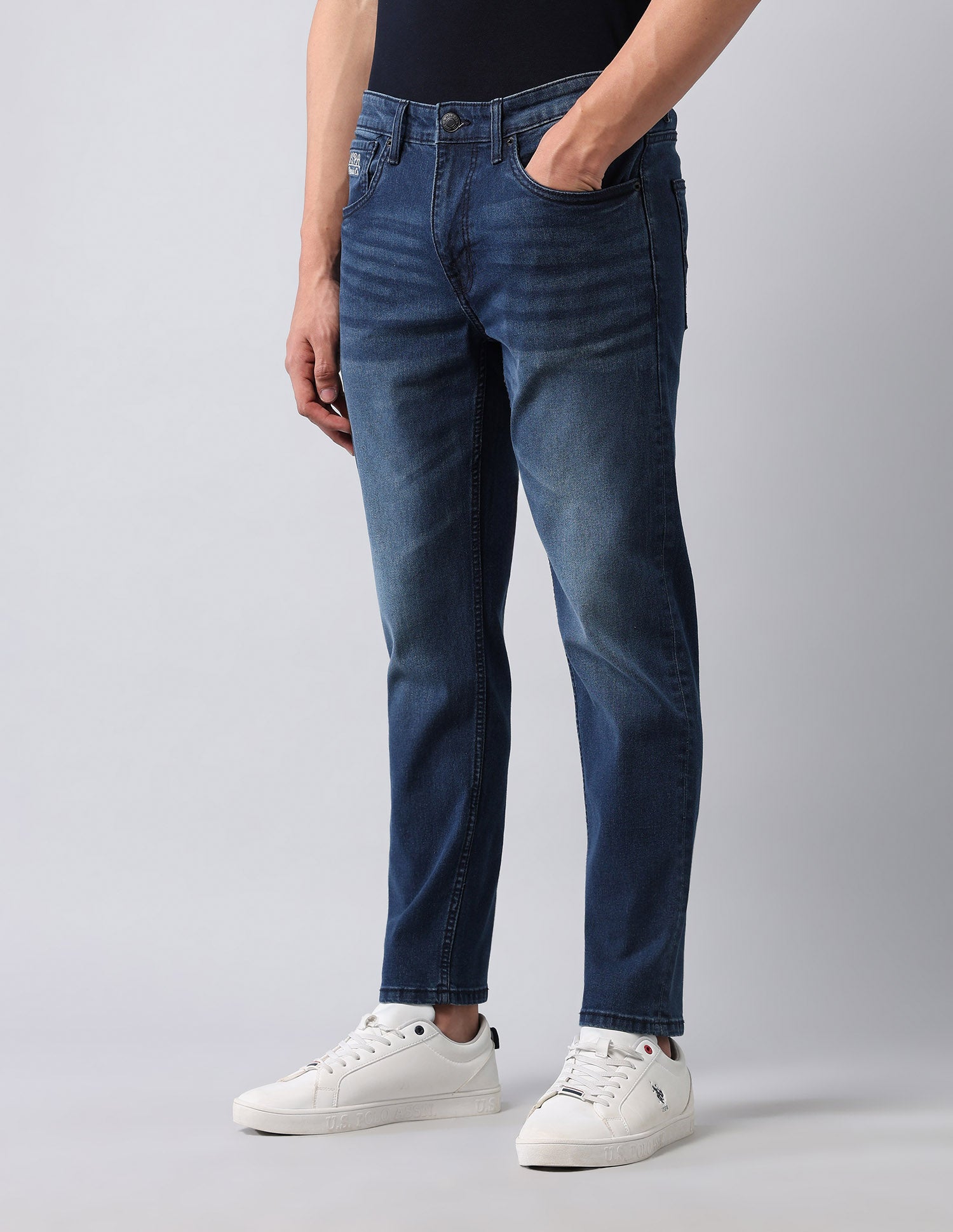 Cole Comfort Cropped Fit Blue Jeans Blue - U.S. POLO ASSN. | Large