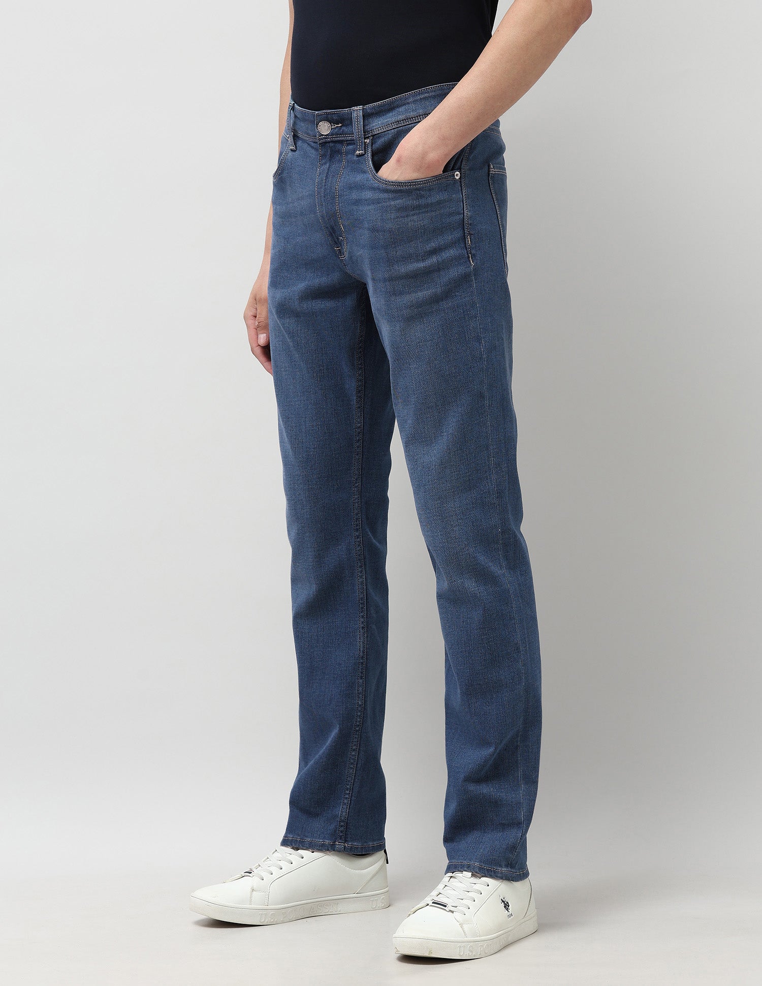 Harold Slim Straight Fit Blue Jeans Blue - U.S. POLO ASSN. | Large