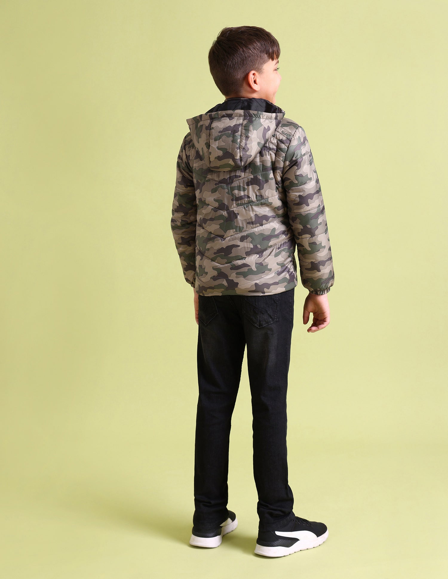 Detachable Hood Camouflage Padded Jacket Olive - U.S. POLO ASSN. | Large