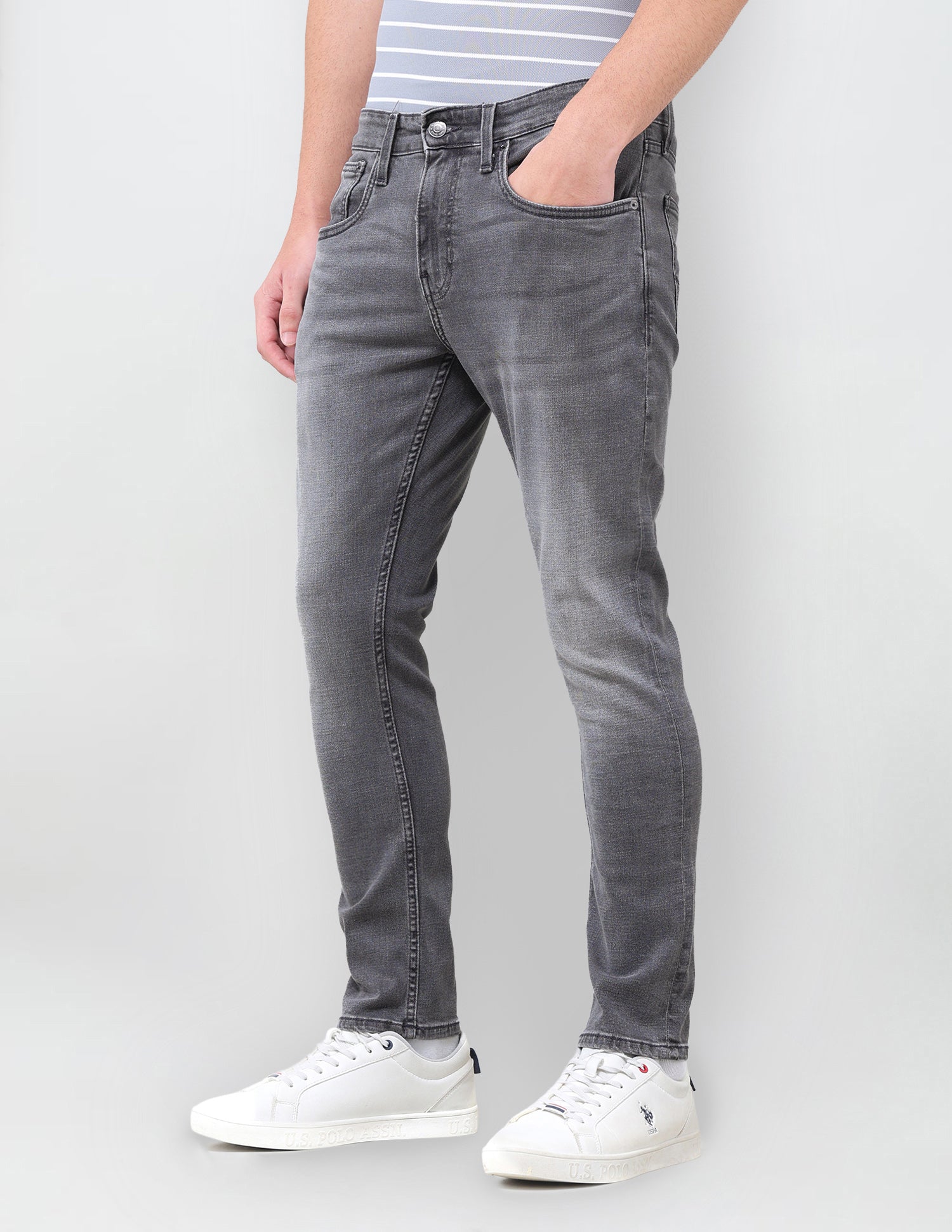 Henry Tapered Fit Grey Jeans Grey - U.S. Polo Assn. India | Large