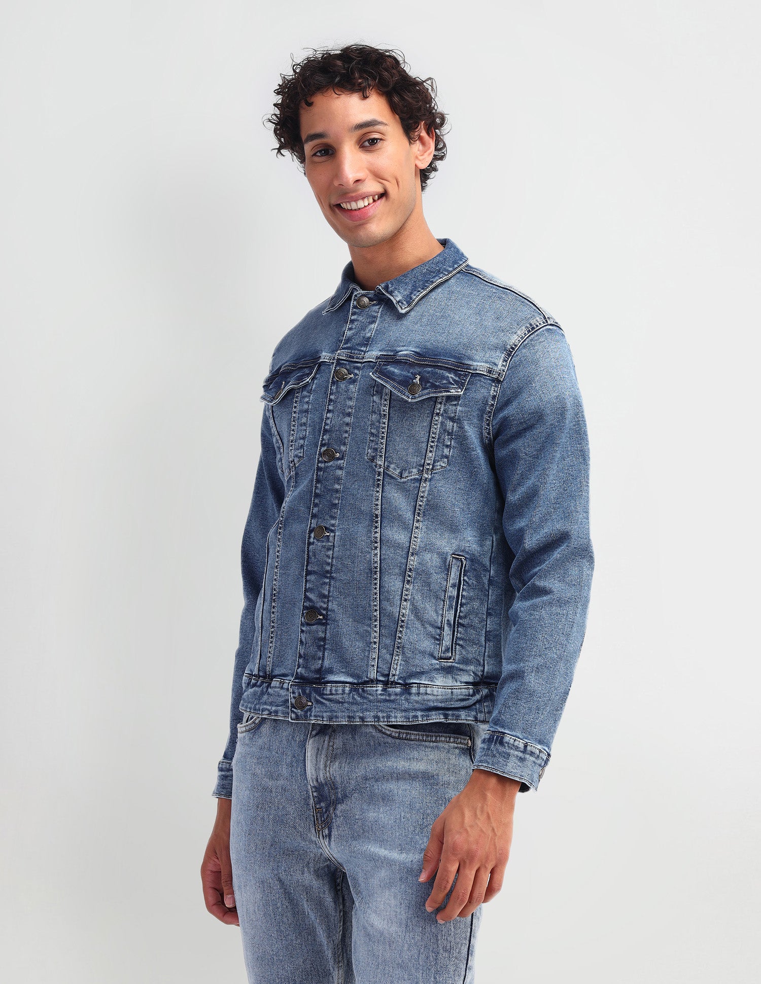 Solid Regular Fit Jacket Blue - U.S. POLO ASSN. | Large