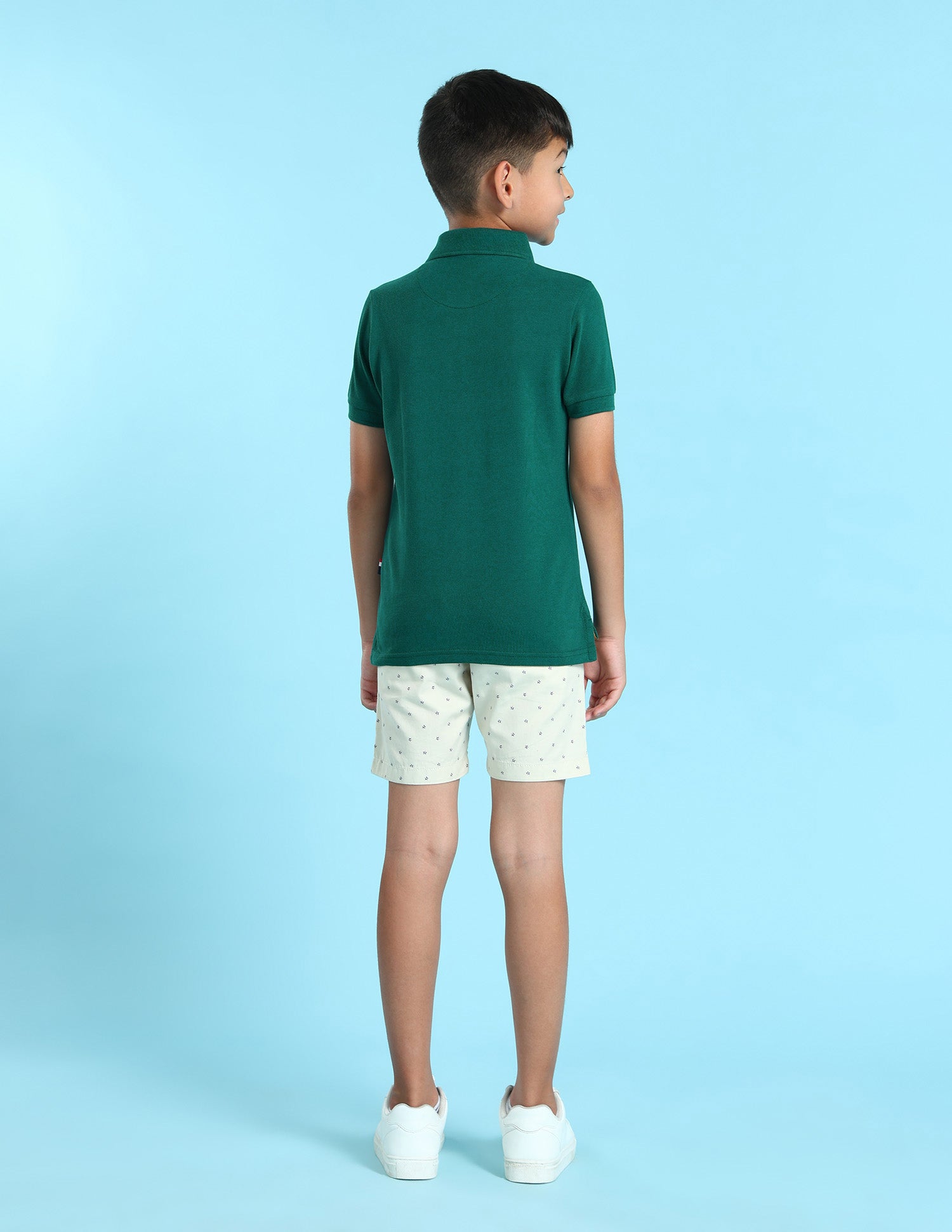 Pure Cotton Solid Polo Shirt Green - U.S. POLO ASSN. | Large